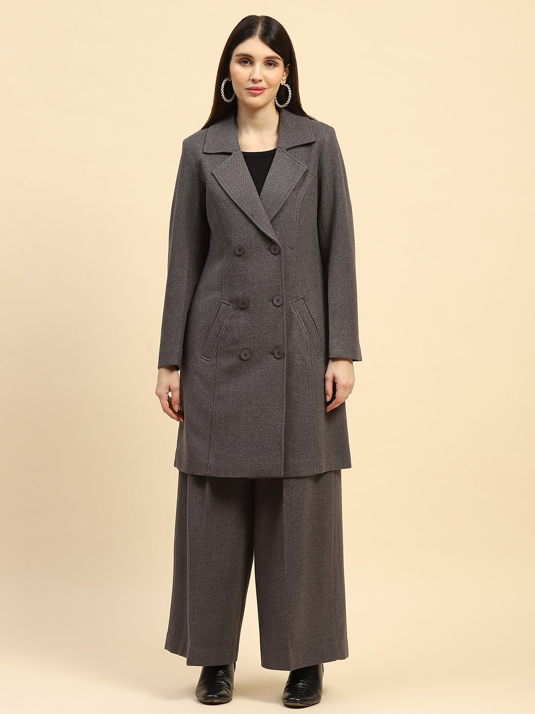 Grey Viscose Loose Winter Set - Global Republic