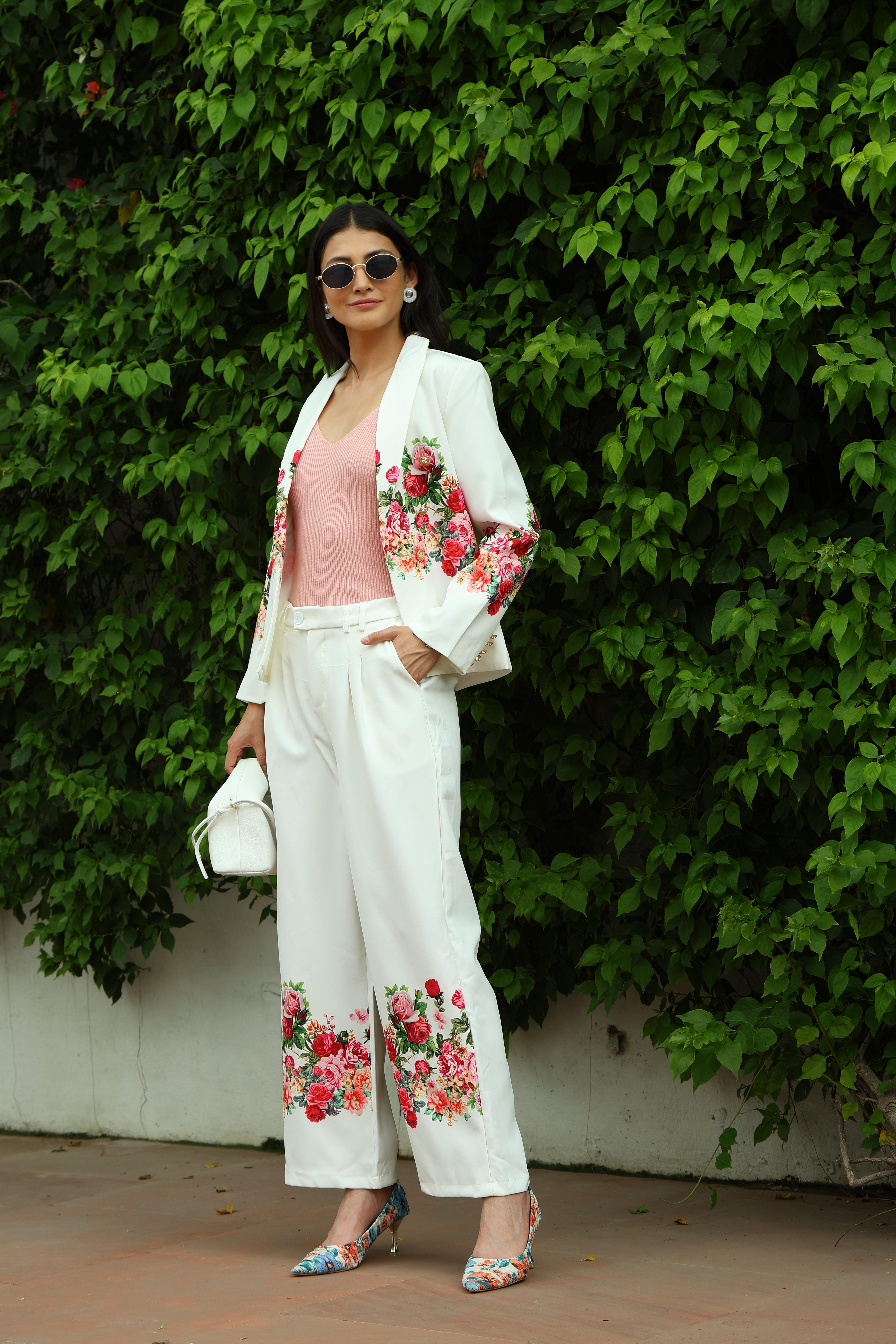 Floral Placement Print Coat - Global Republic