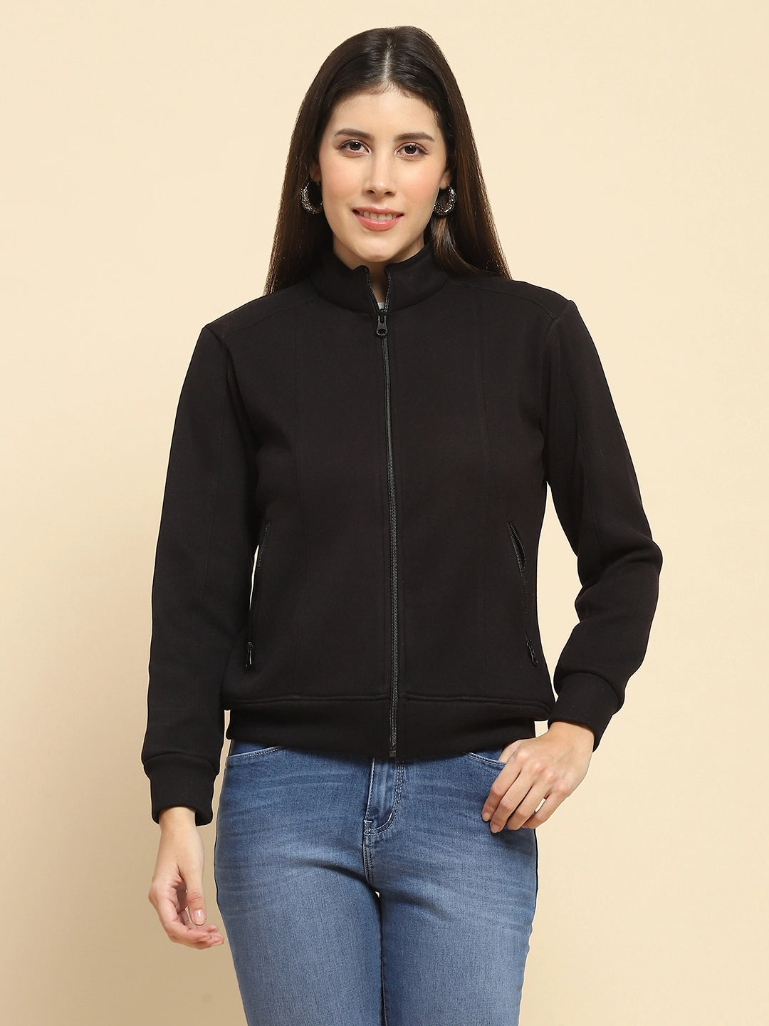 Black Solid Sweatshirt - Global Republic