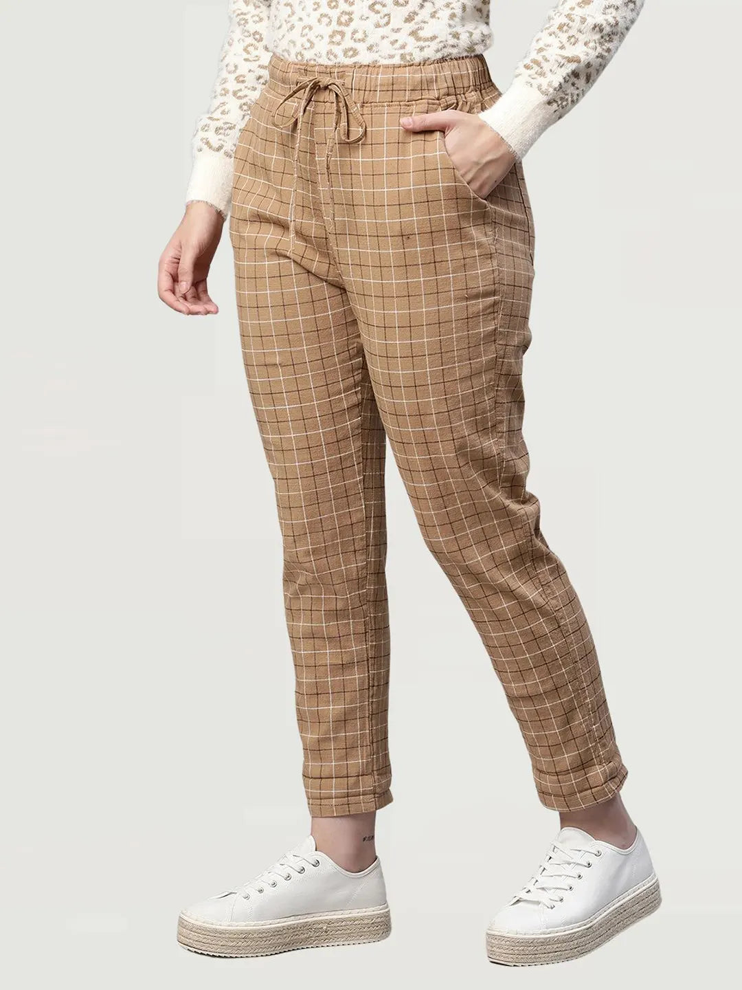 Beige Checkered Lower - Global Republic