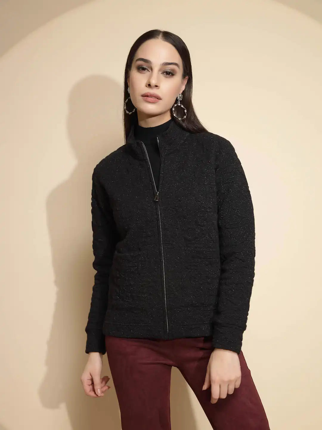 Black Solid Acrylic Sweatshirt - Global Republic