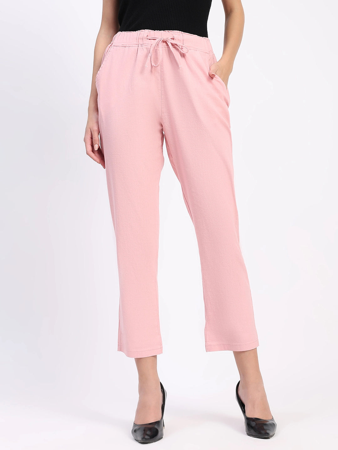 Pink Cotton Ankle Length Lower - Global Republic