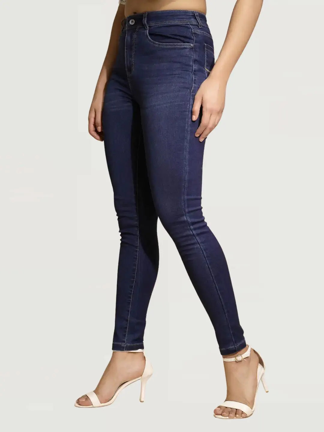 Blue High Rise Slim Fit Jeans - Global Republic