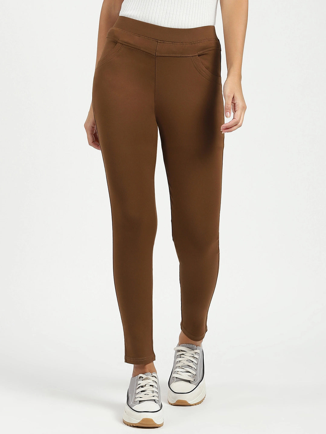 Brown Ultra Stretchable Jegging - Global Republic