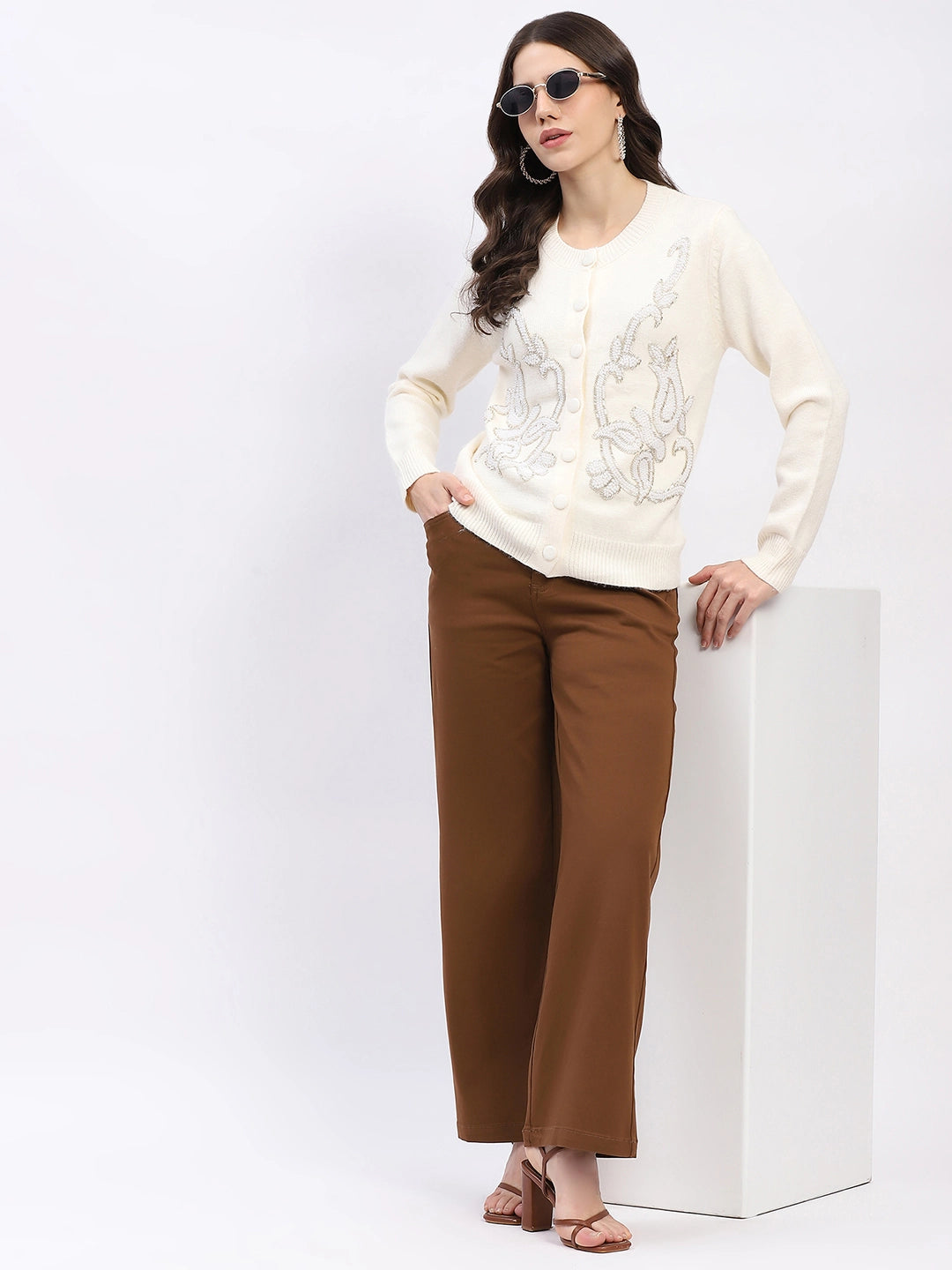 Embellished Wool-Blend Cardigan - Global Republic