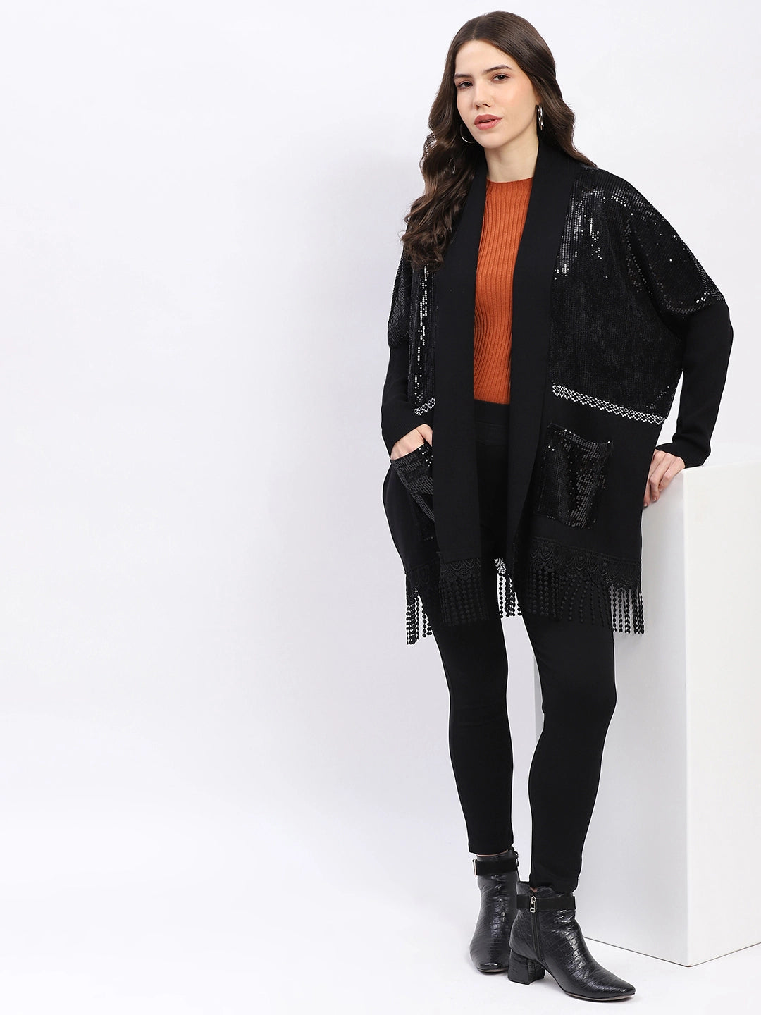 Winter Sequined Party Shrug - Global Republic