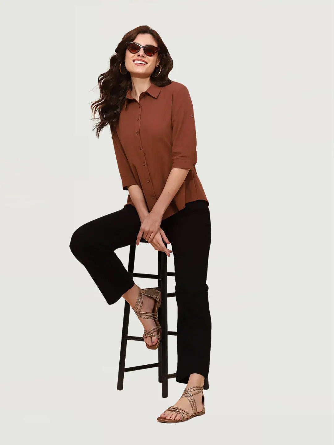 Mocha Cotton Formal Shirt - Global Republic