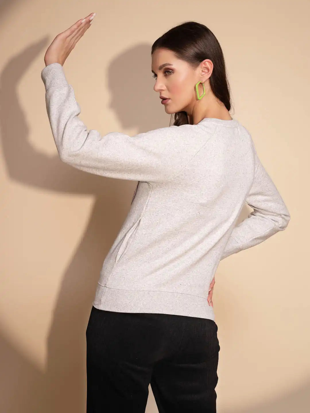 Grey Solid Hosiery Hooded Sweatshirt - Global Republic