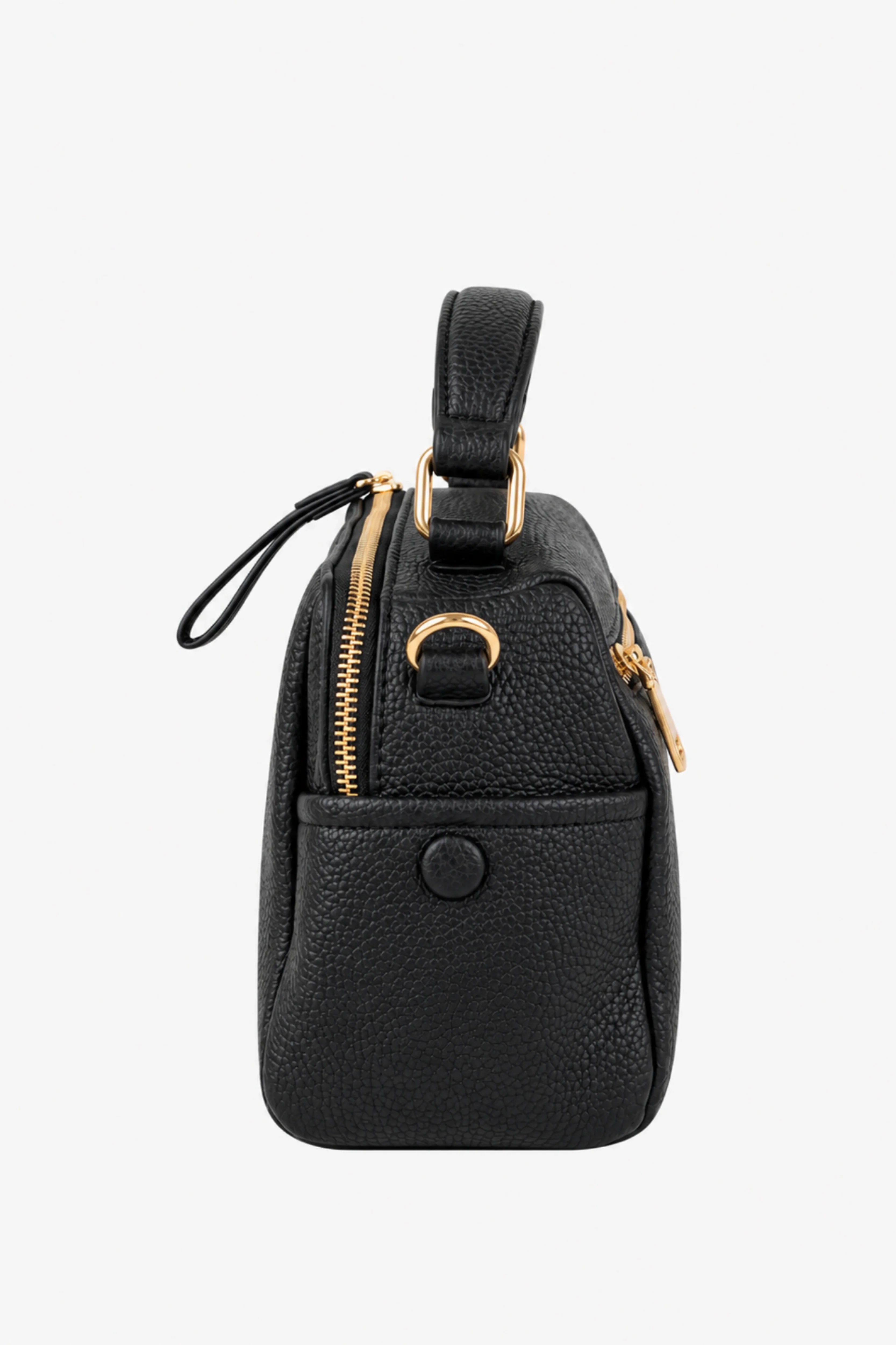 Black Solid Bucket Bag-Global Republic