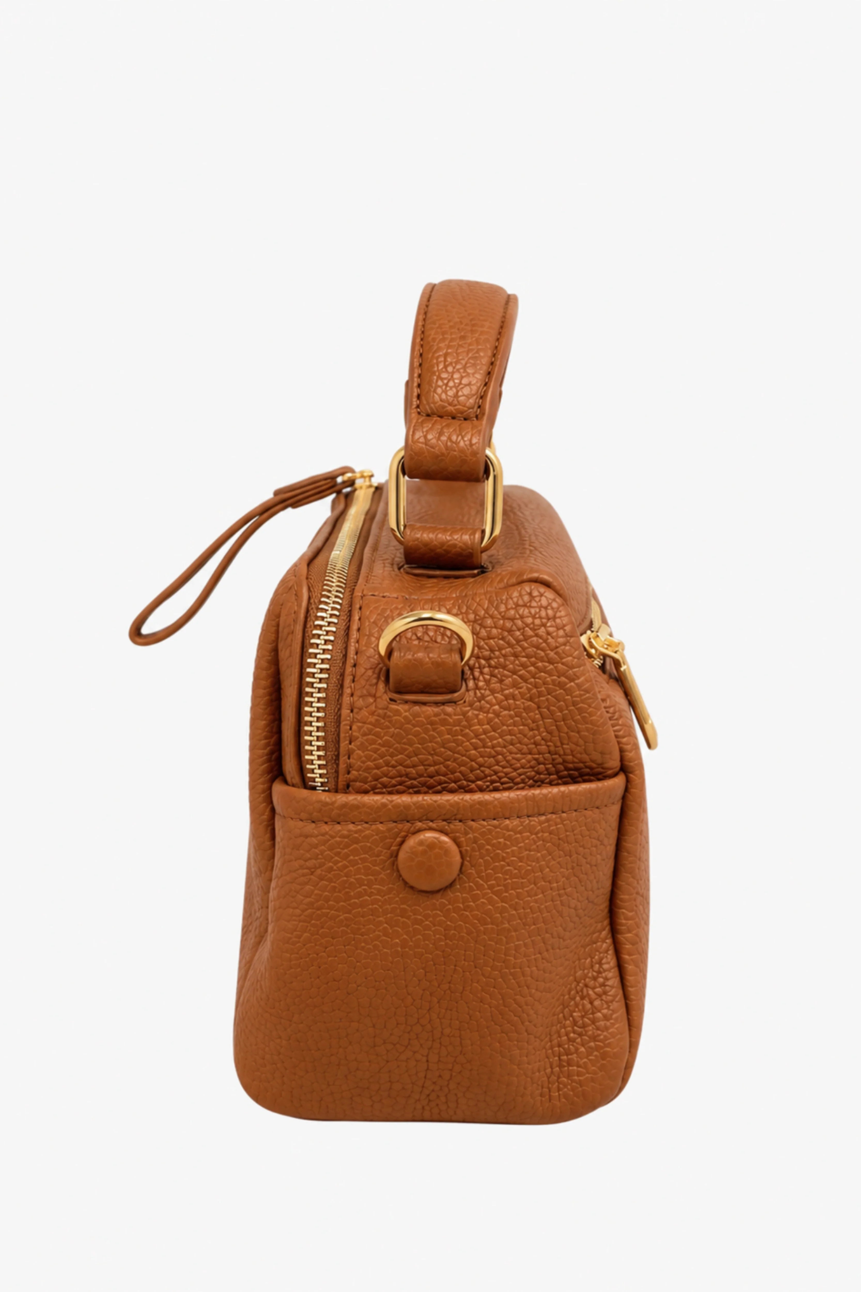 Caramel brown Solid Bucket Bag-Global Republic