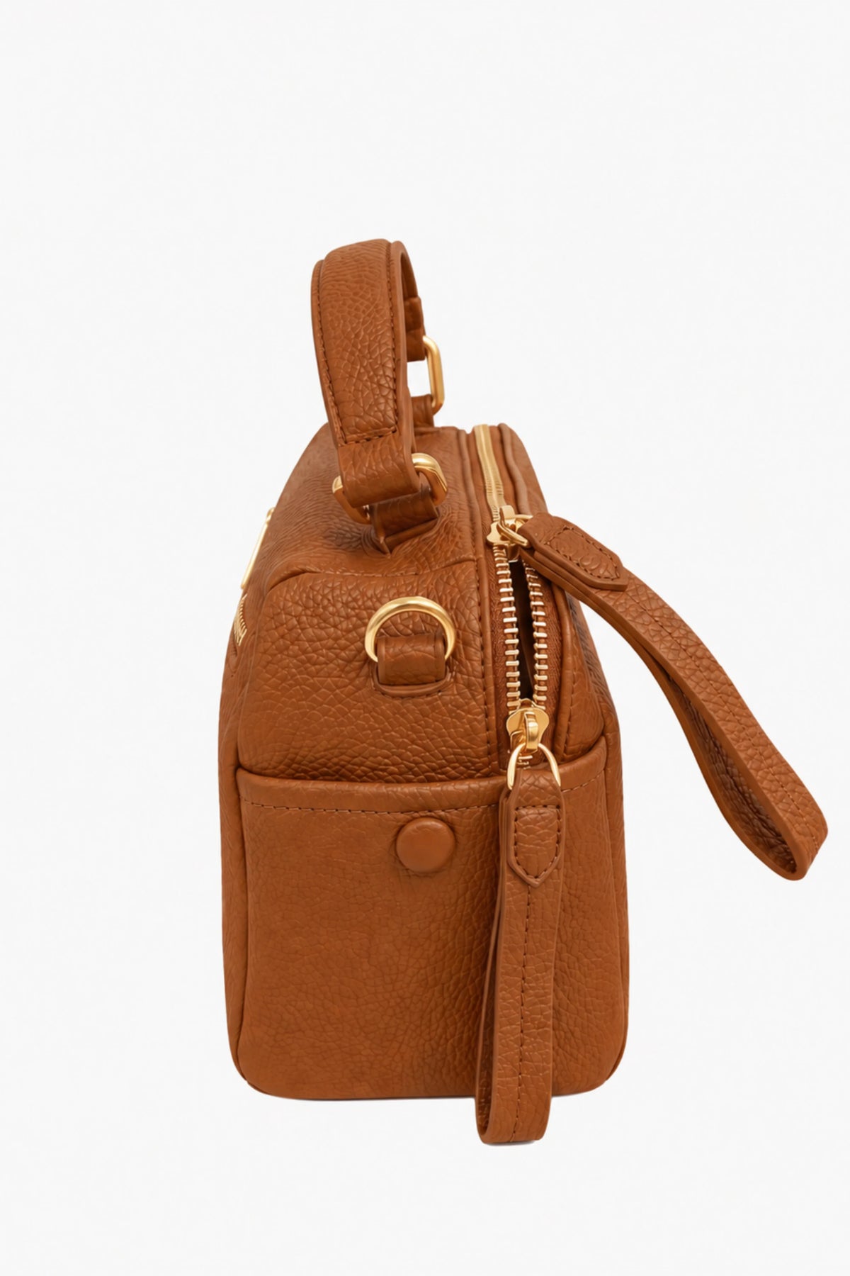 Caramel brown Solid Bucket Bag-Global Republic