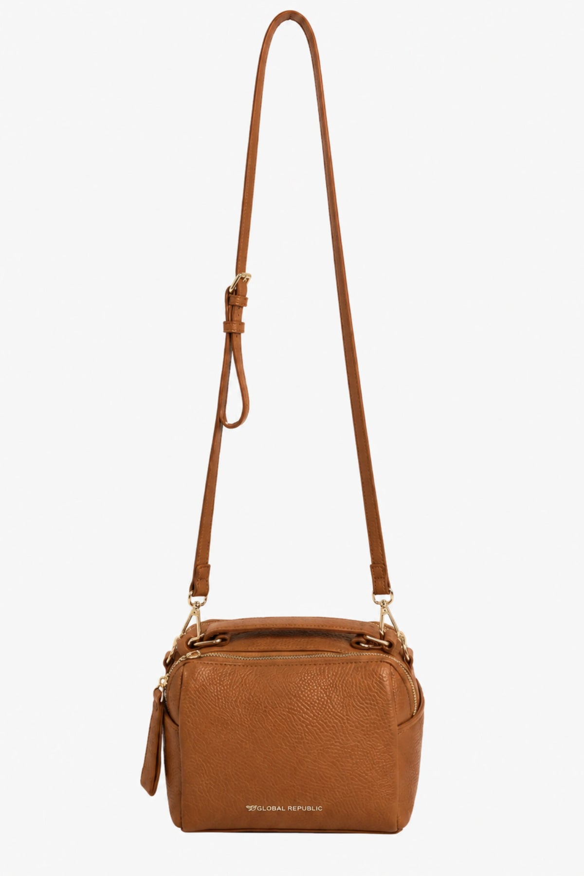 Caramel brown Solid Bucket Bag-Global Republic