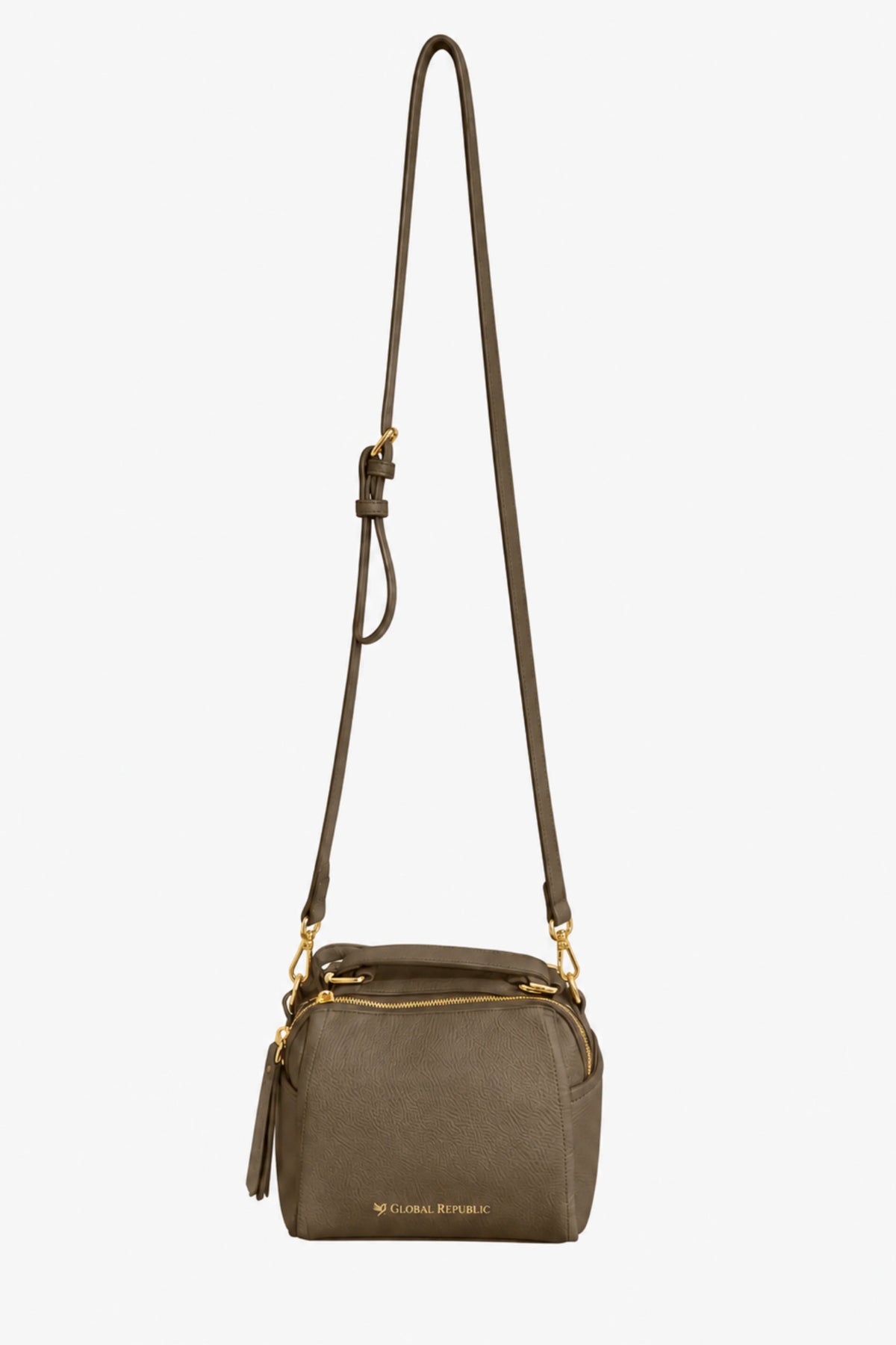 Khakhi Solid Bucket Bag-Global Republic