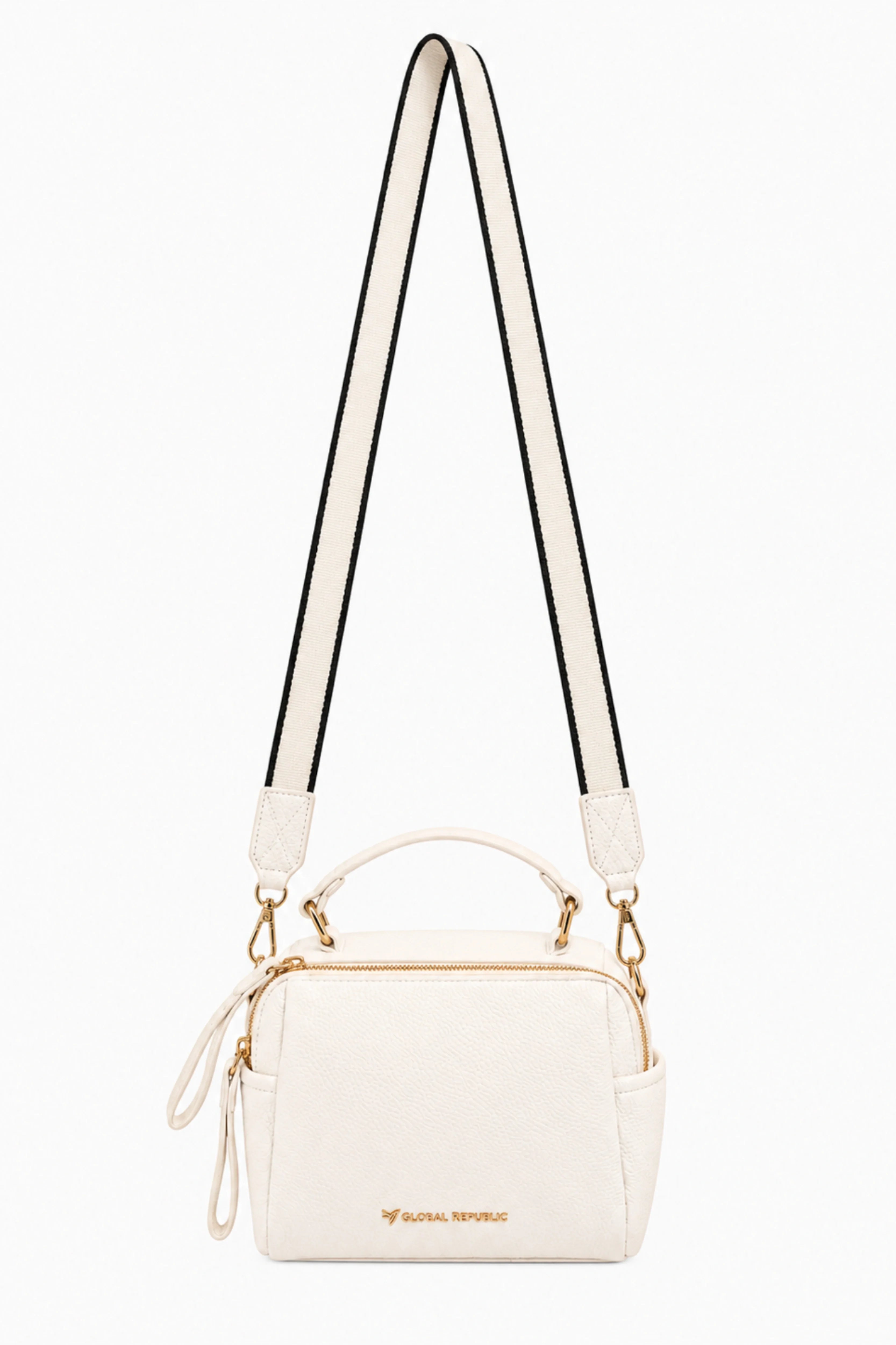 White Solid Bucket Bag-Global Republic
