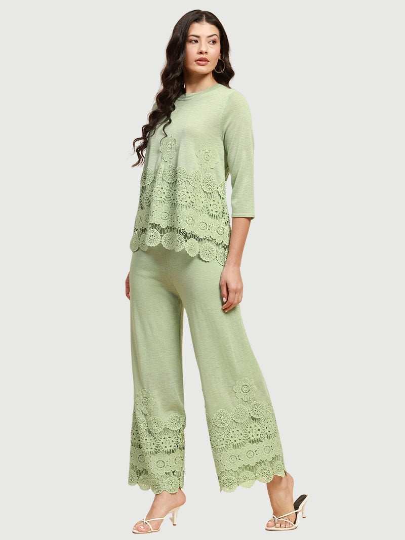 Green Viscose Relaxed Fit Co-ord Sets