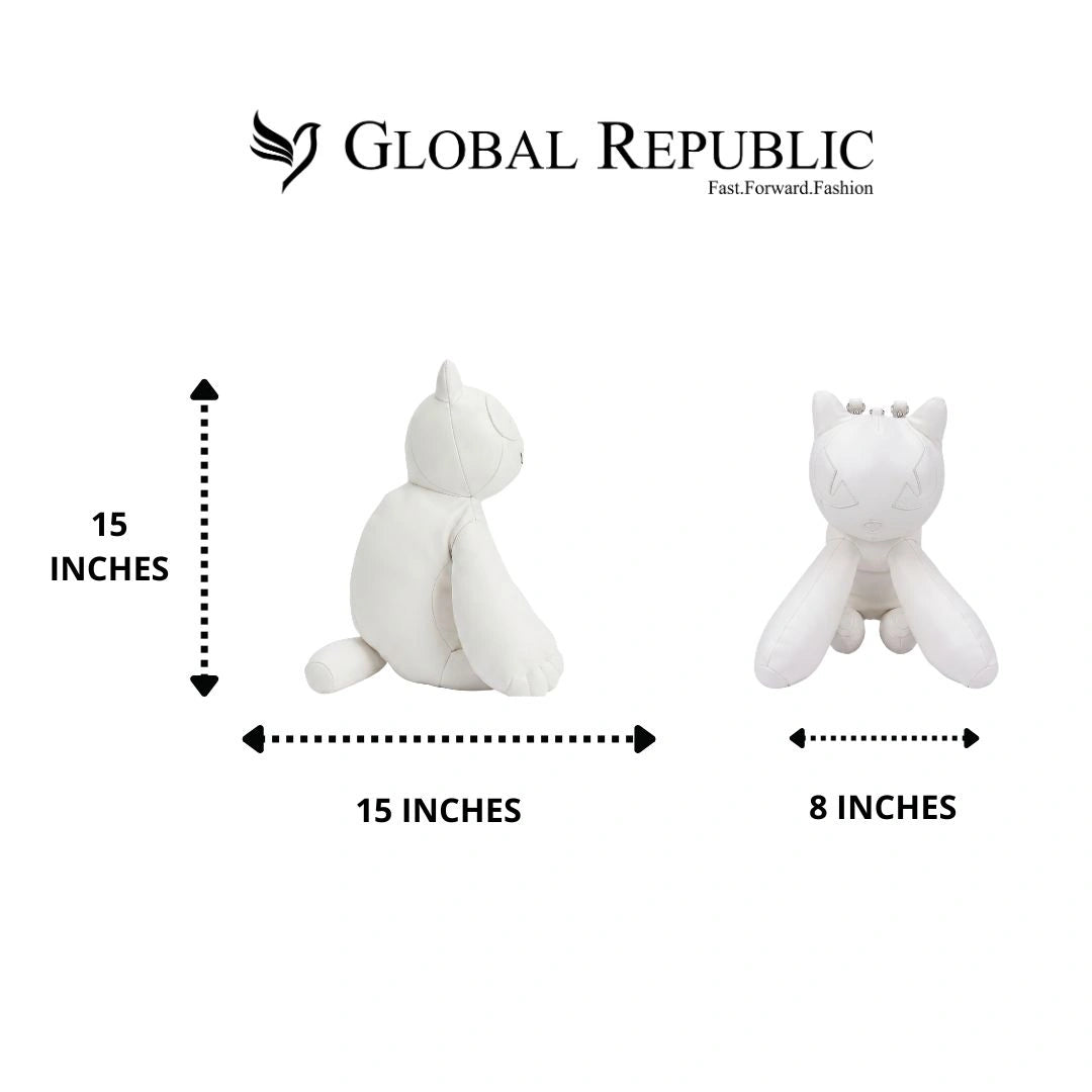 White Sculpted Cat Crossbody Bag