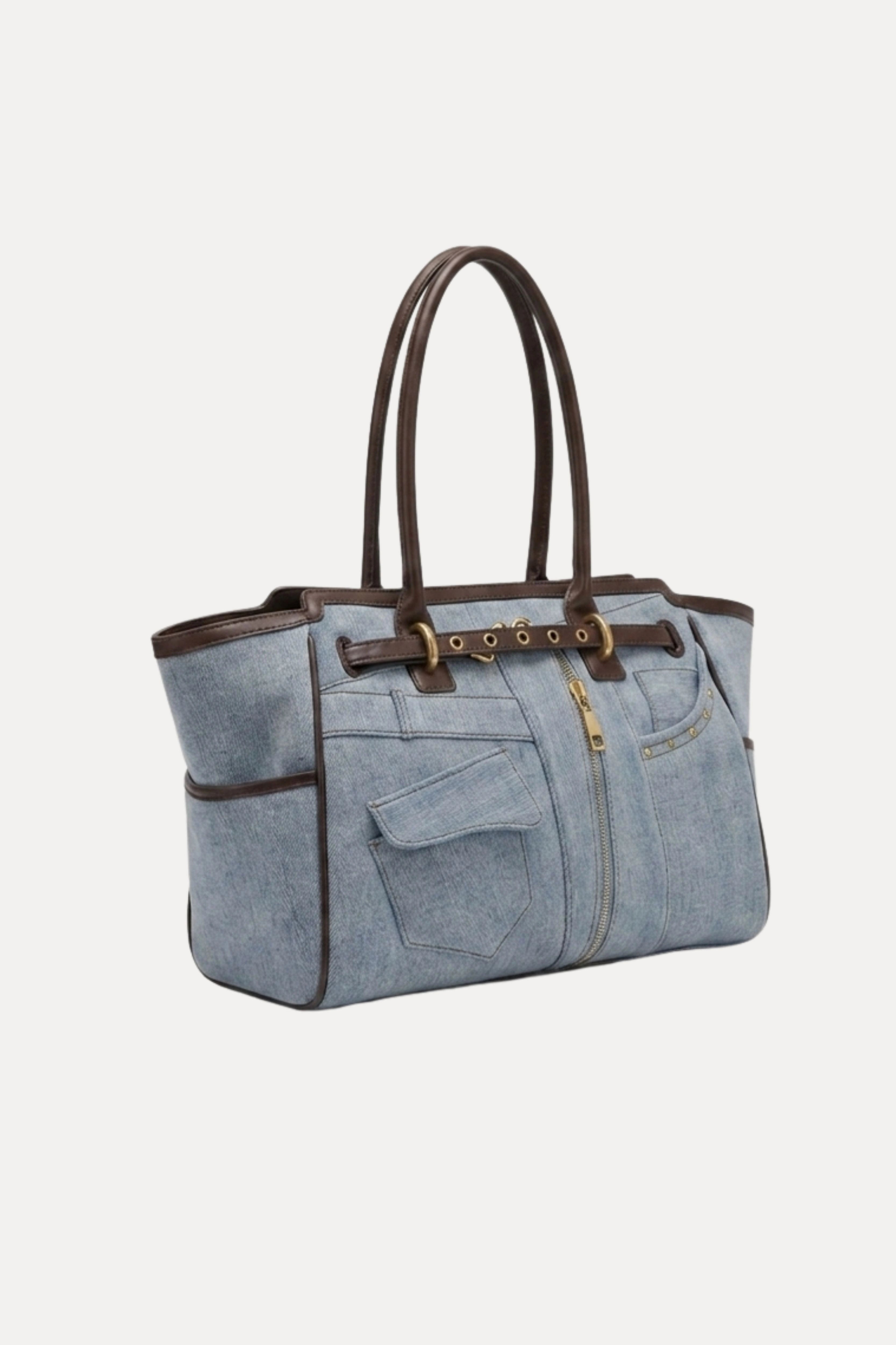 Denim Look Tote Handbag
