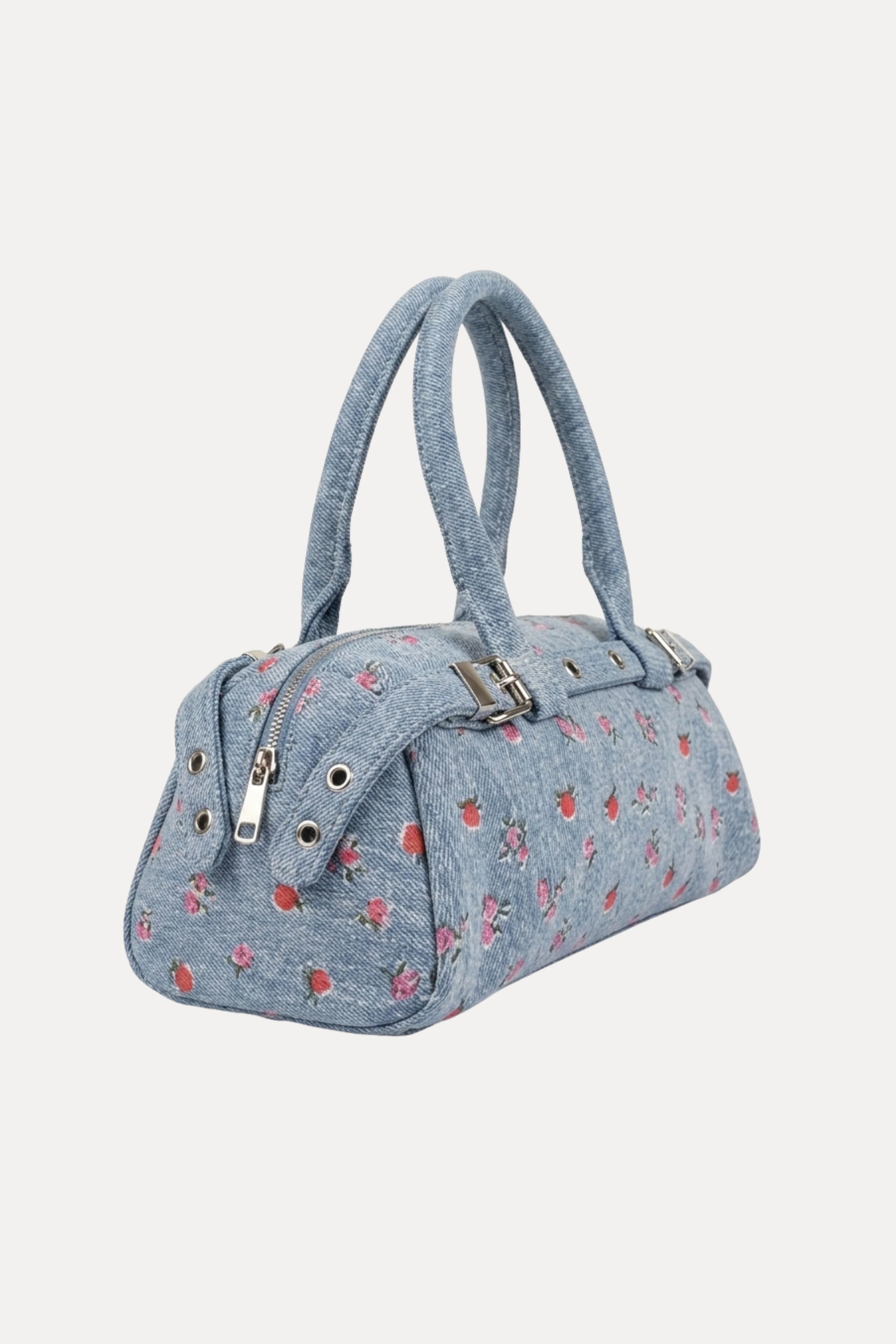 Floral Printed Denim Handbag