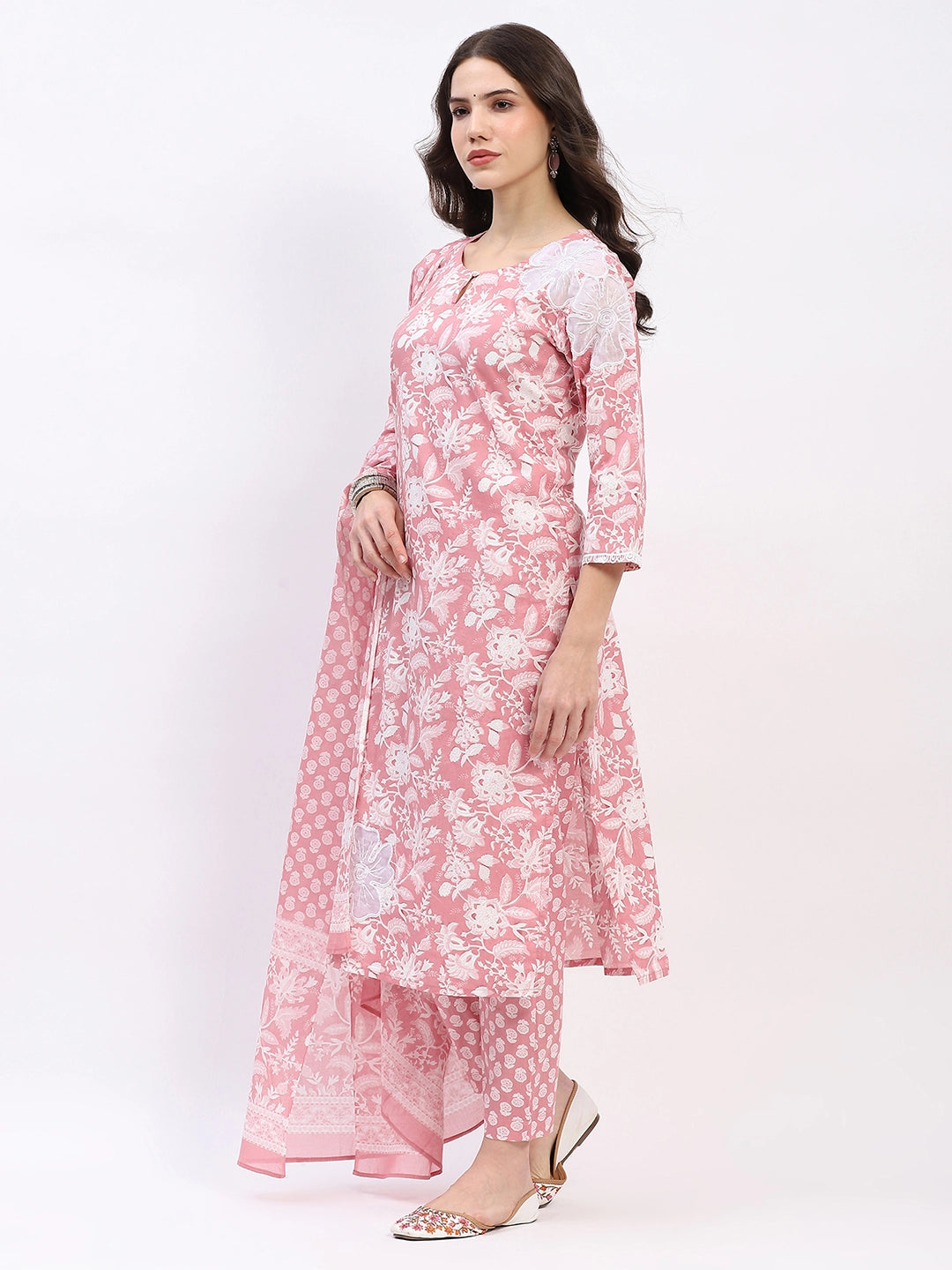 Floral Cotton Kurta Set - Global Republic