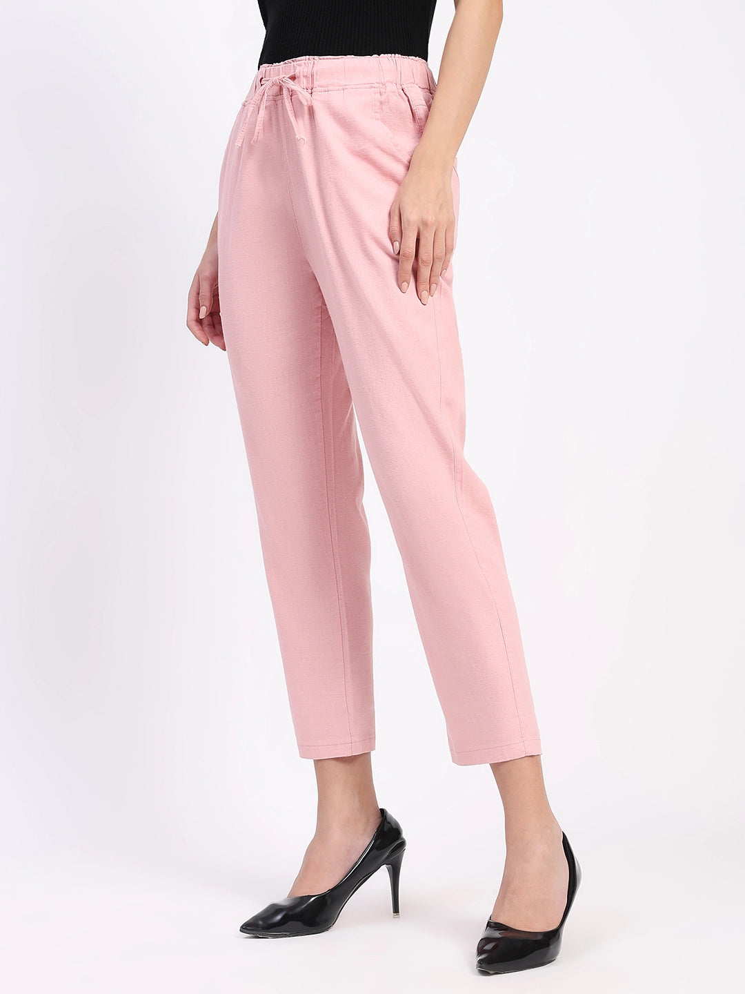 Pink Cotton Ankle Length Lower - Global Republic