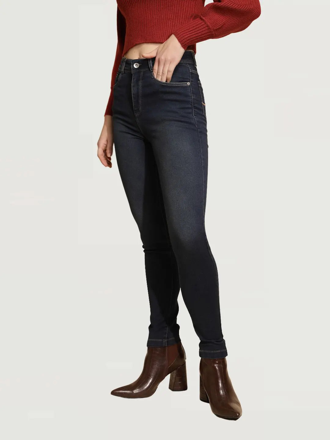 Blue Slim fit High Rise Jeans - Global Republic