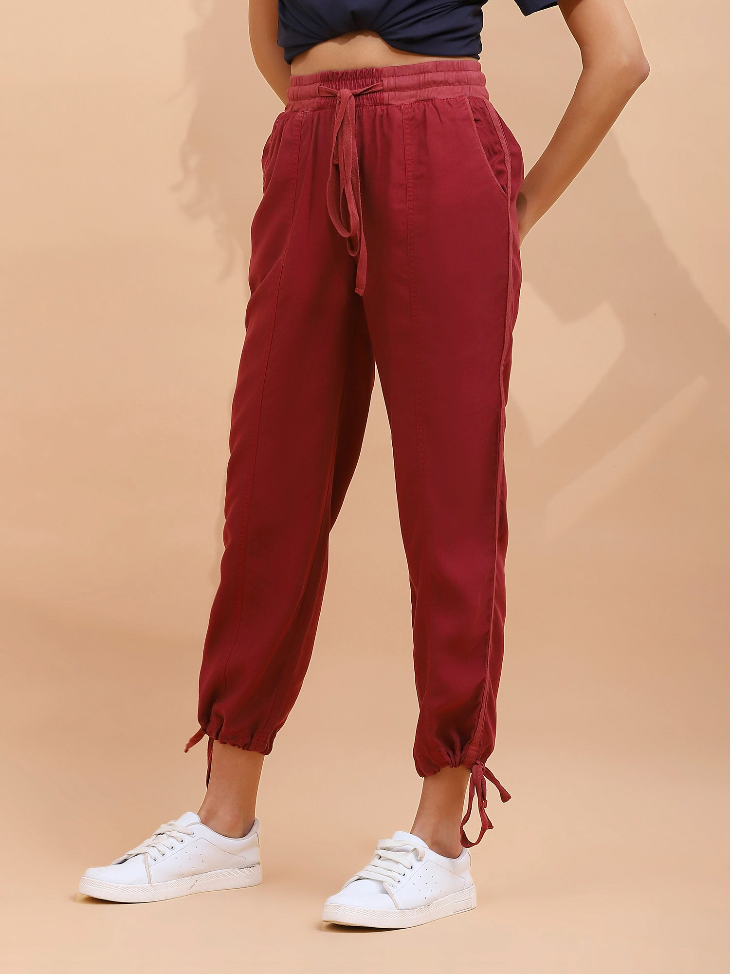 Wine Cotton Solid Lower - Global Republic