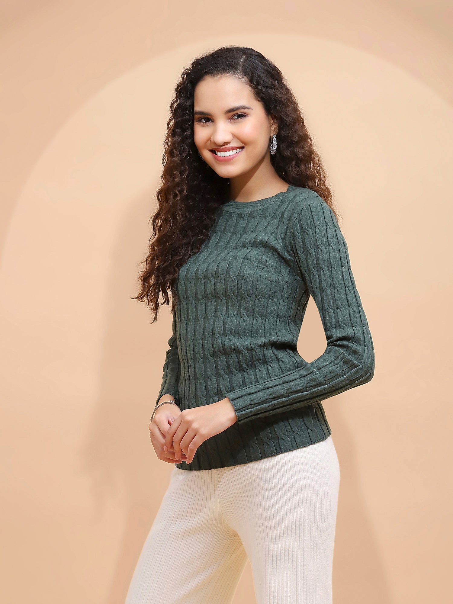 Green Crew Neck Slim Fit Skivvy - Global Republic