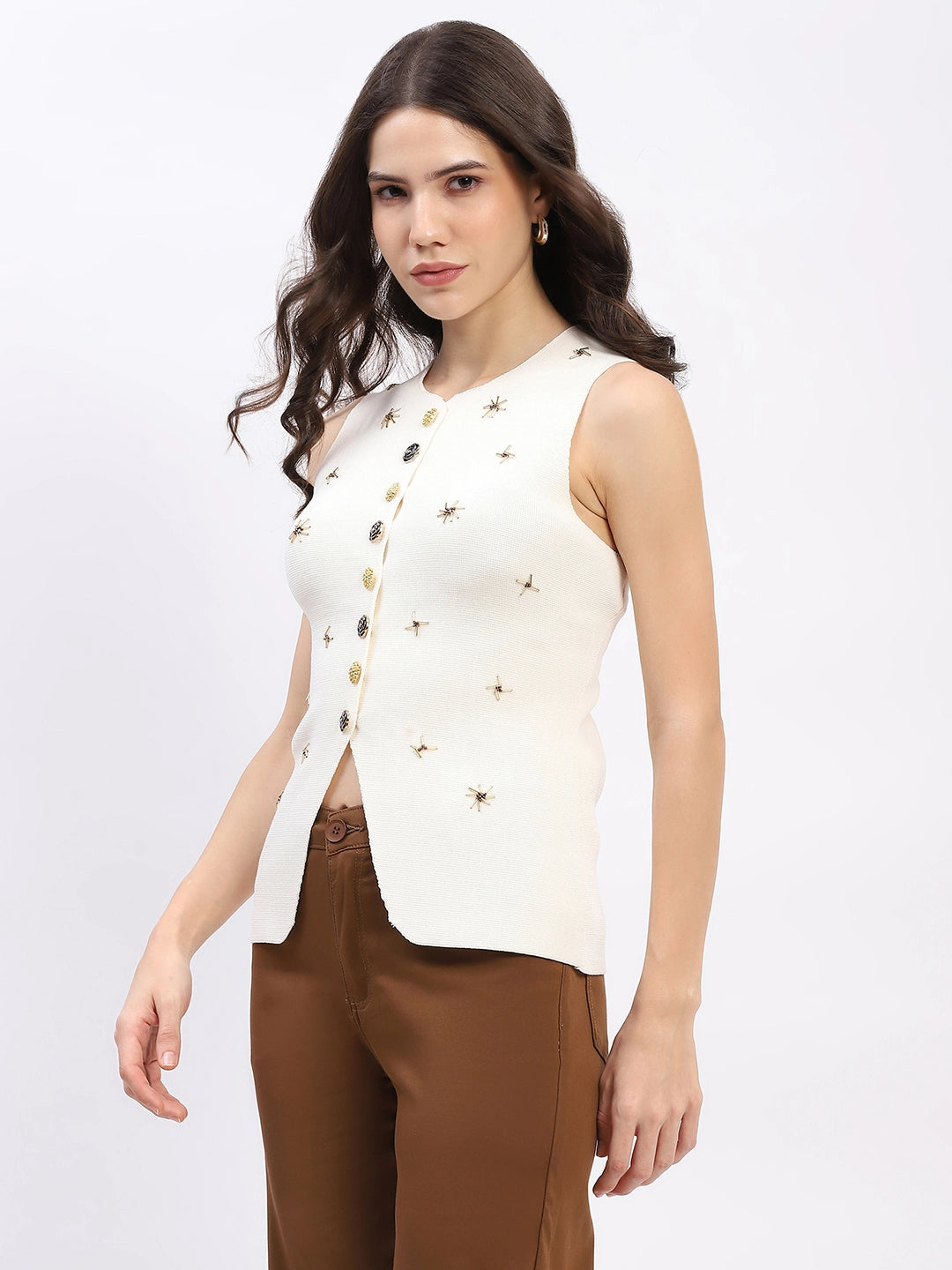 Embellished Floral Waistcoat - Global Republic