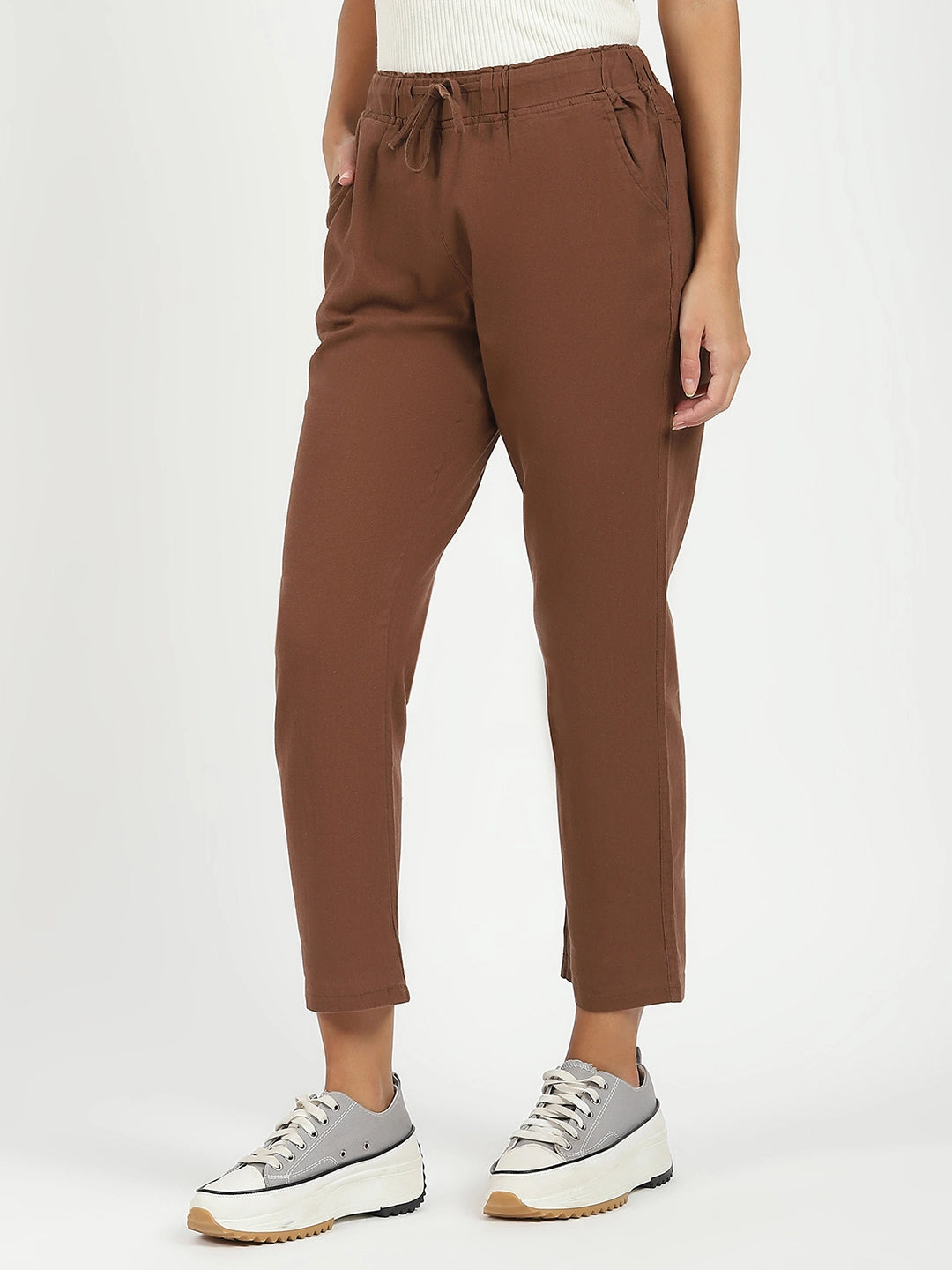 Mocha Cotton Regular Fit Lower - Global Republic