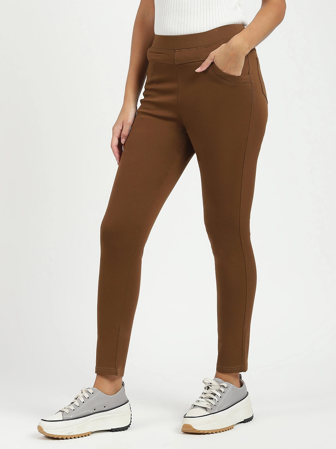 Brown Ultra Stretchable Jegging - Global Republic