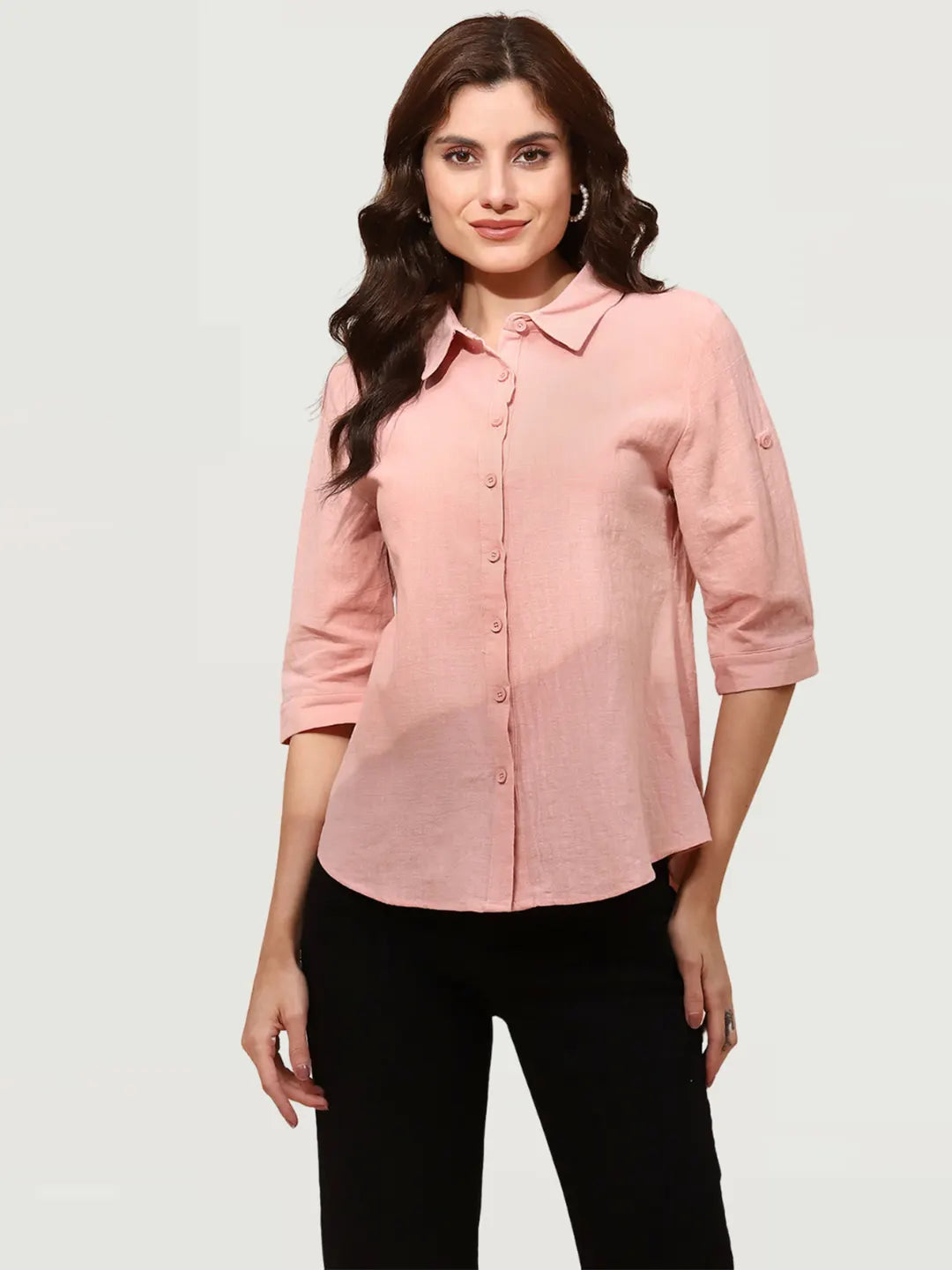 Pink Cotton Formal Shirt - Global Republic