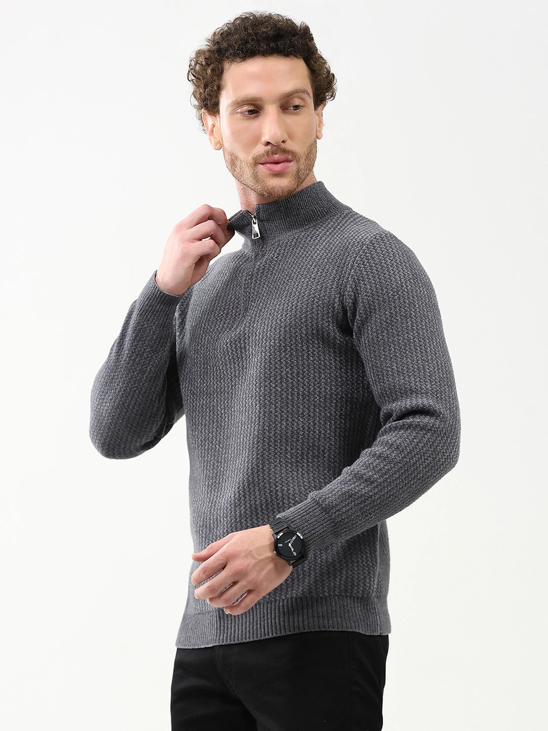 Woven Pattern Winter Pullover - Global Republic