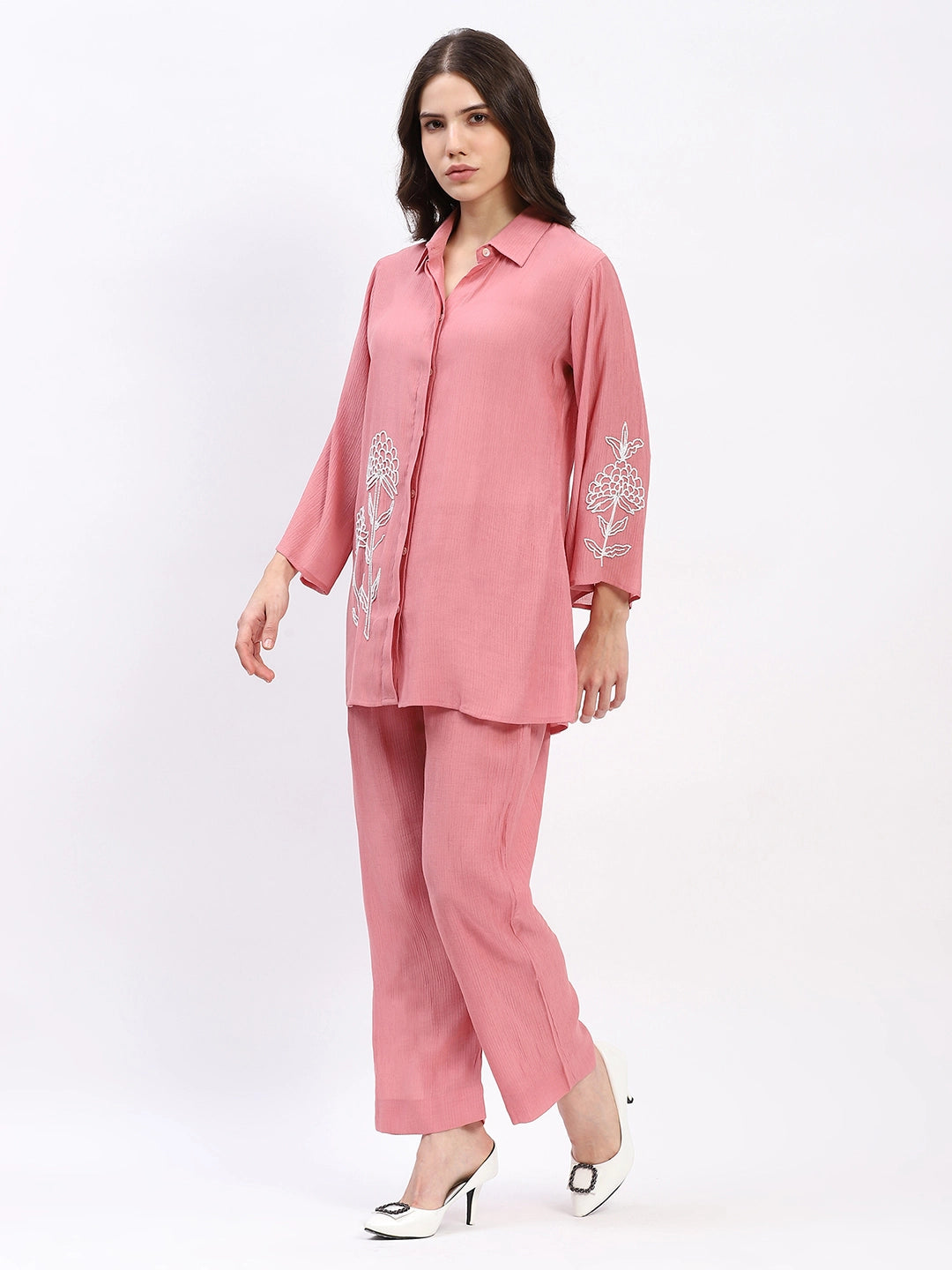 Embellished Shirt Collar Kurta Set - Global Republic
