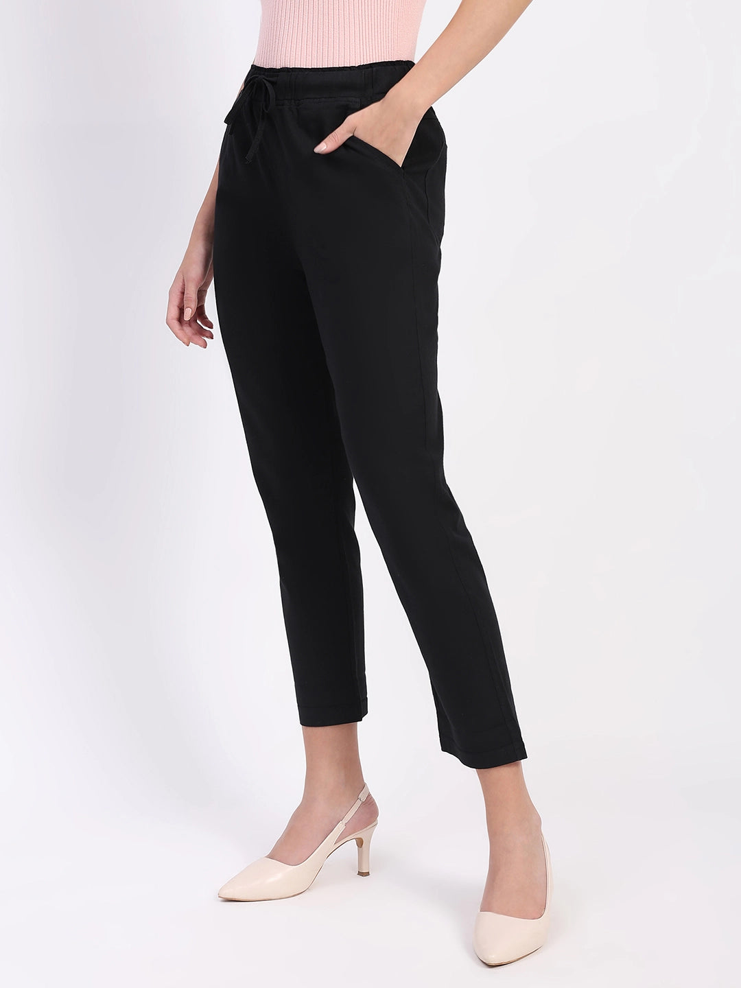 Regular Fit Black Lower With Pockets - Global Republic