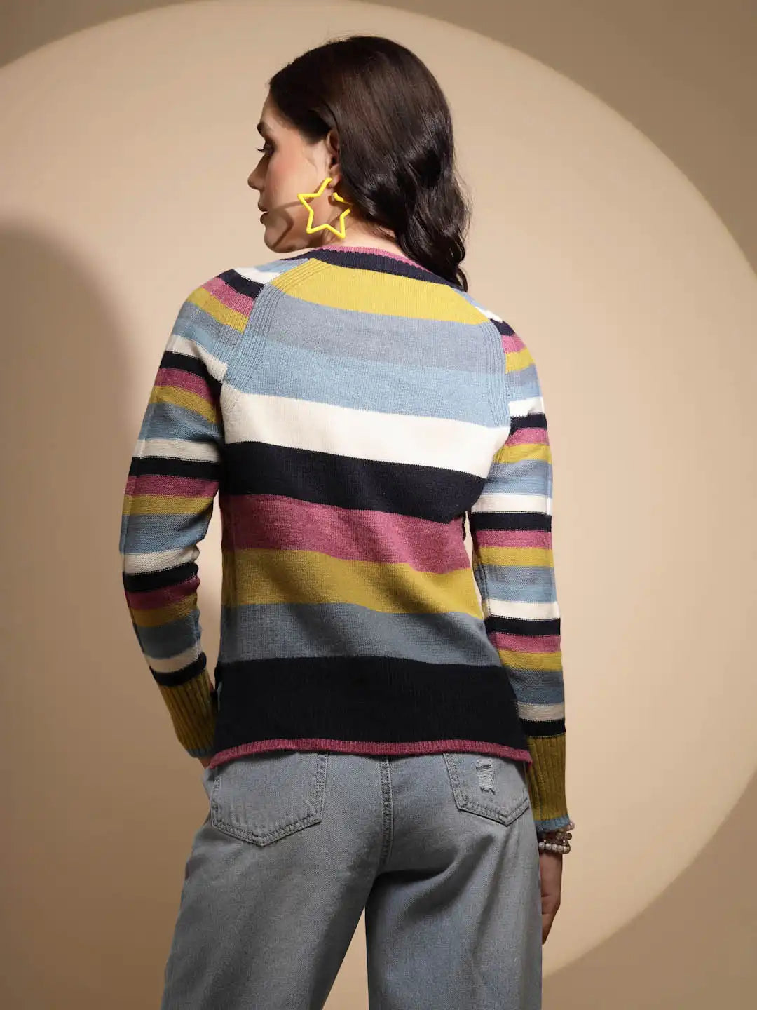 Multicolor Striped Knitted Pullover - Global Republic