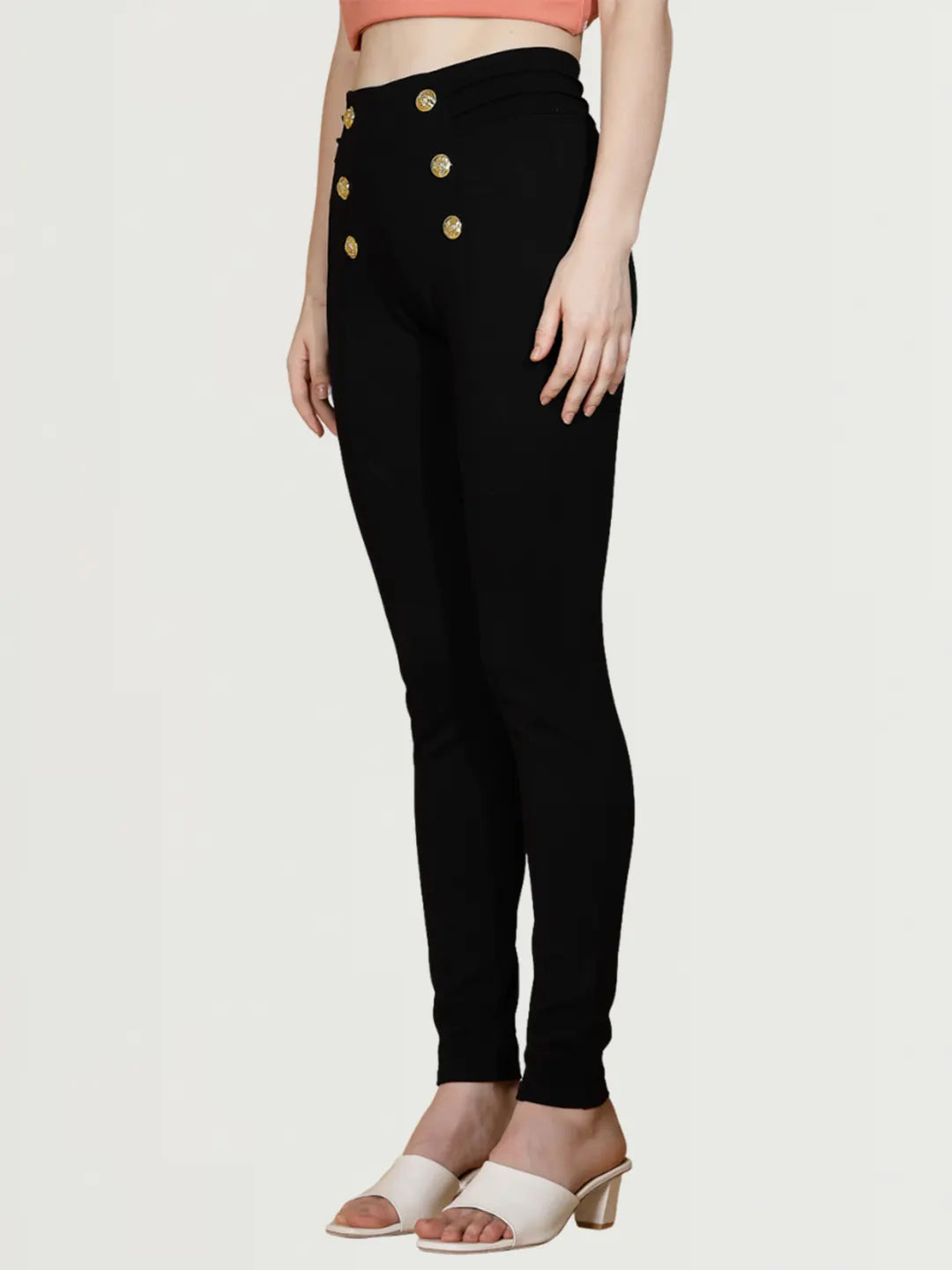 Black Solid Jegging - Global Republic