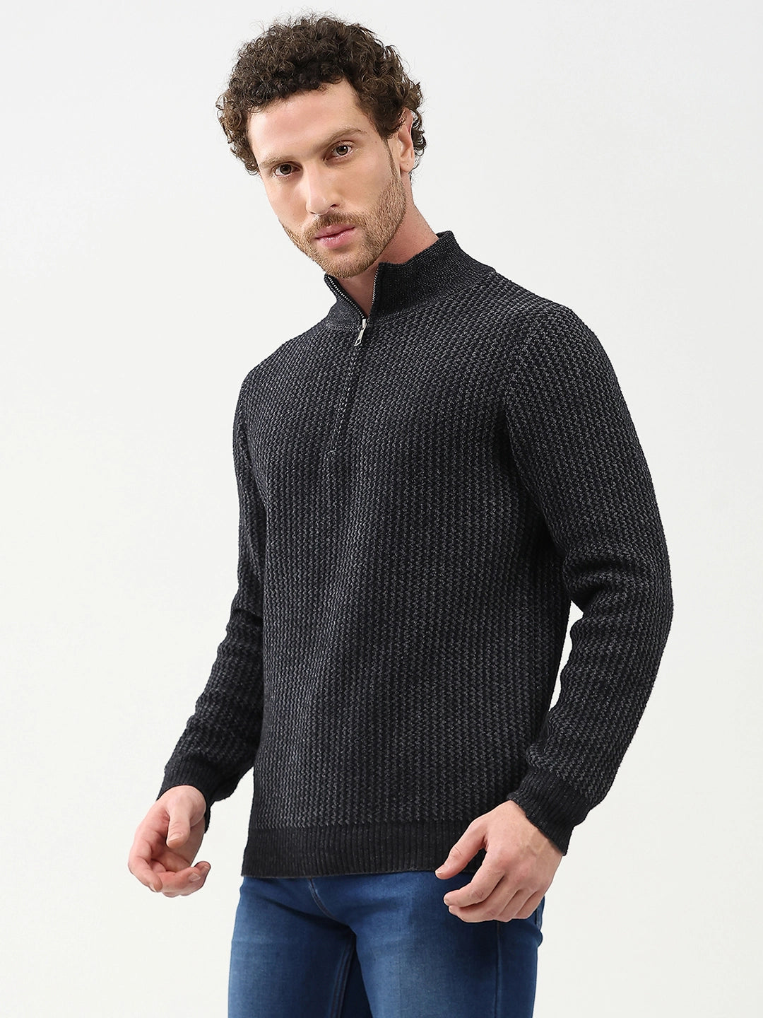 Woven Pattern Winter Pullover - Global Republic
