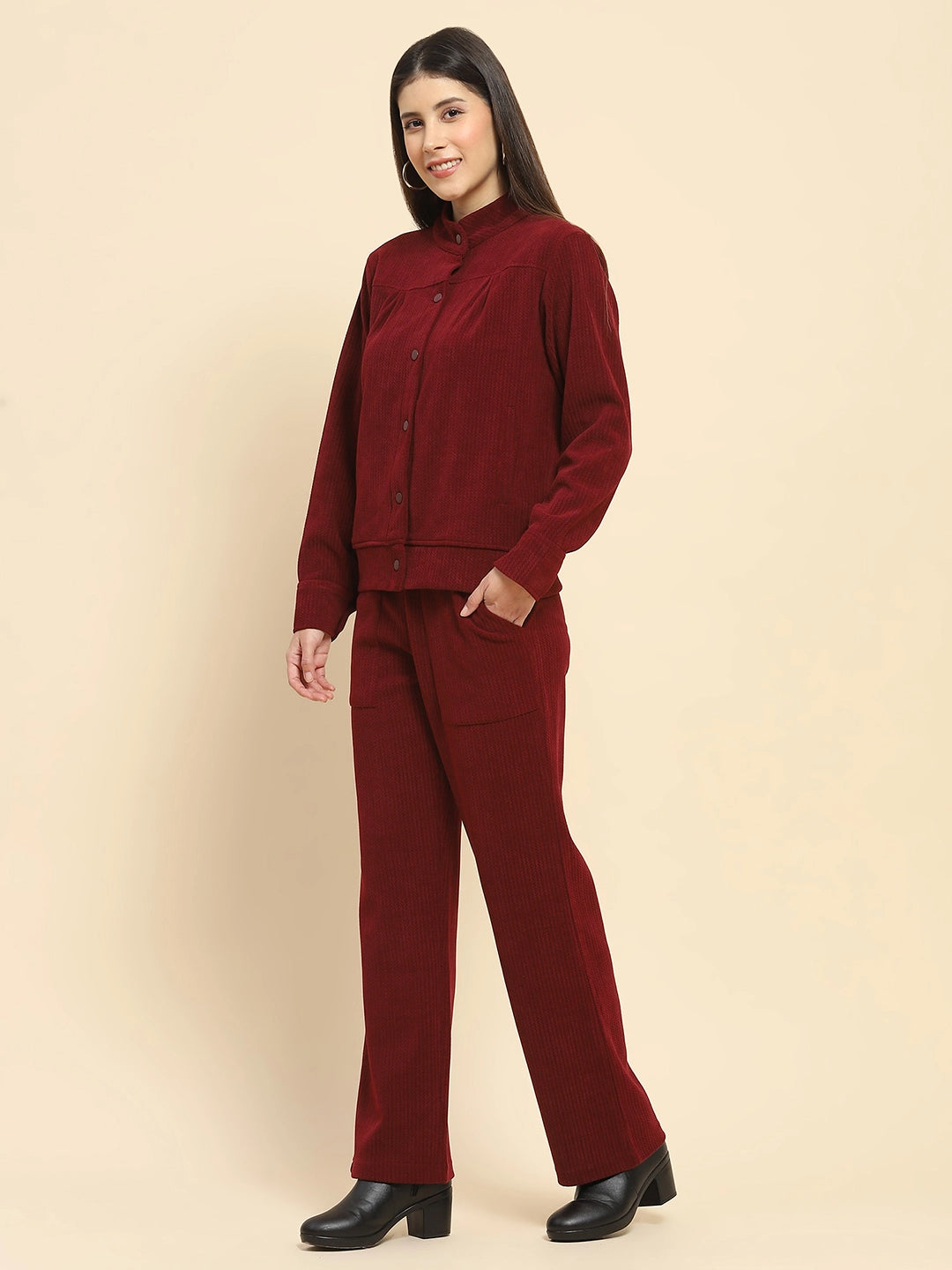 Burgundy Co-Ord Set - Global Republic