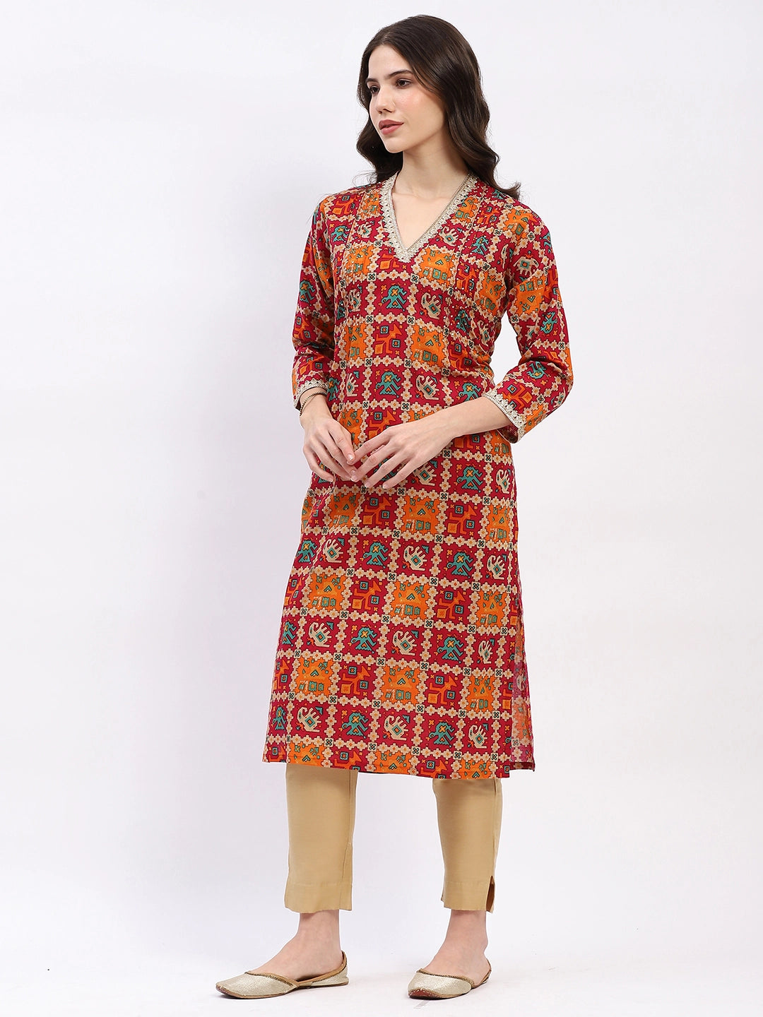 Printed Cotton Kurta - Global Republic