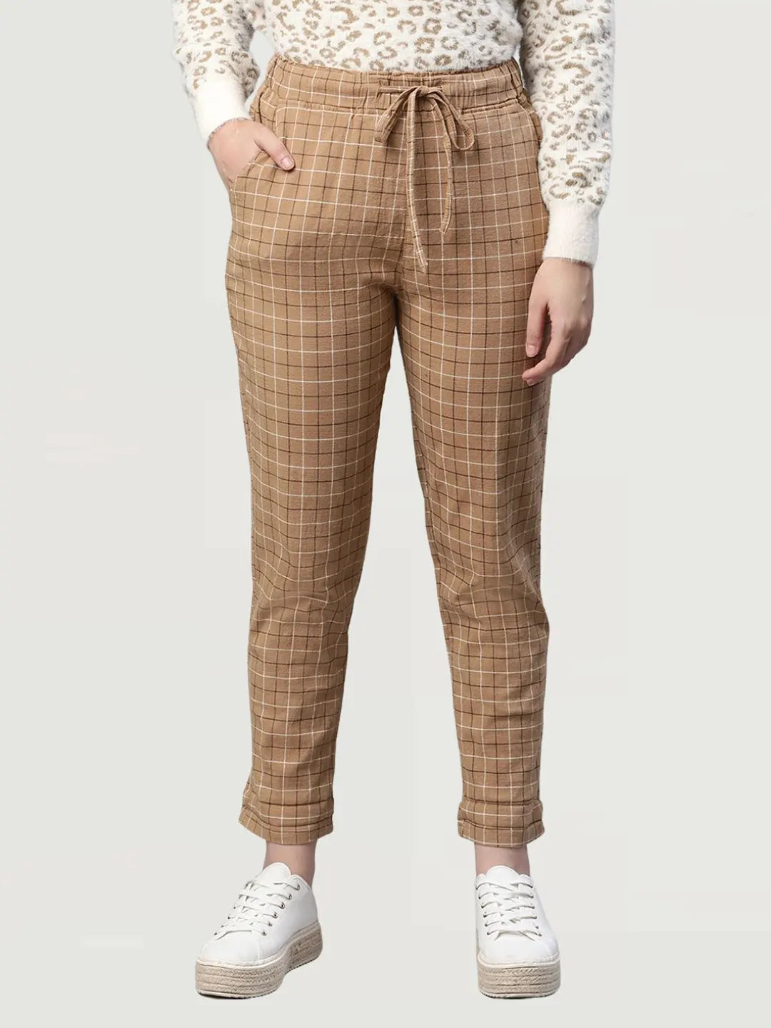 Beige Checkered Lower - Global Republic