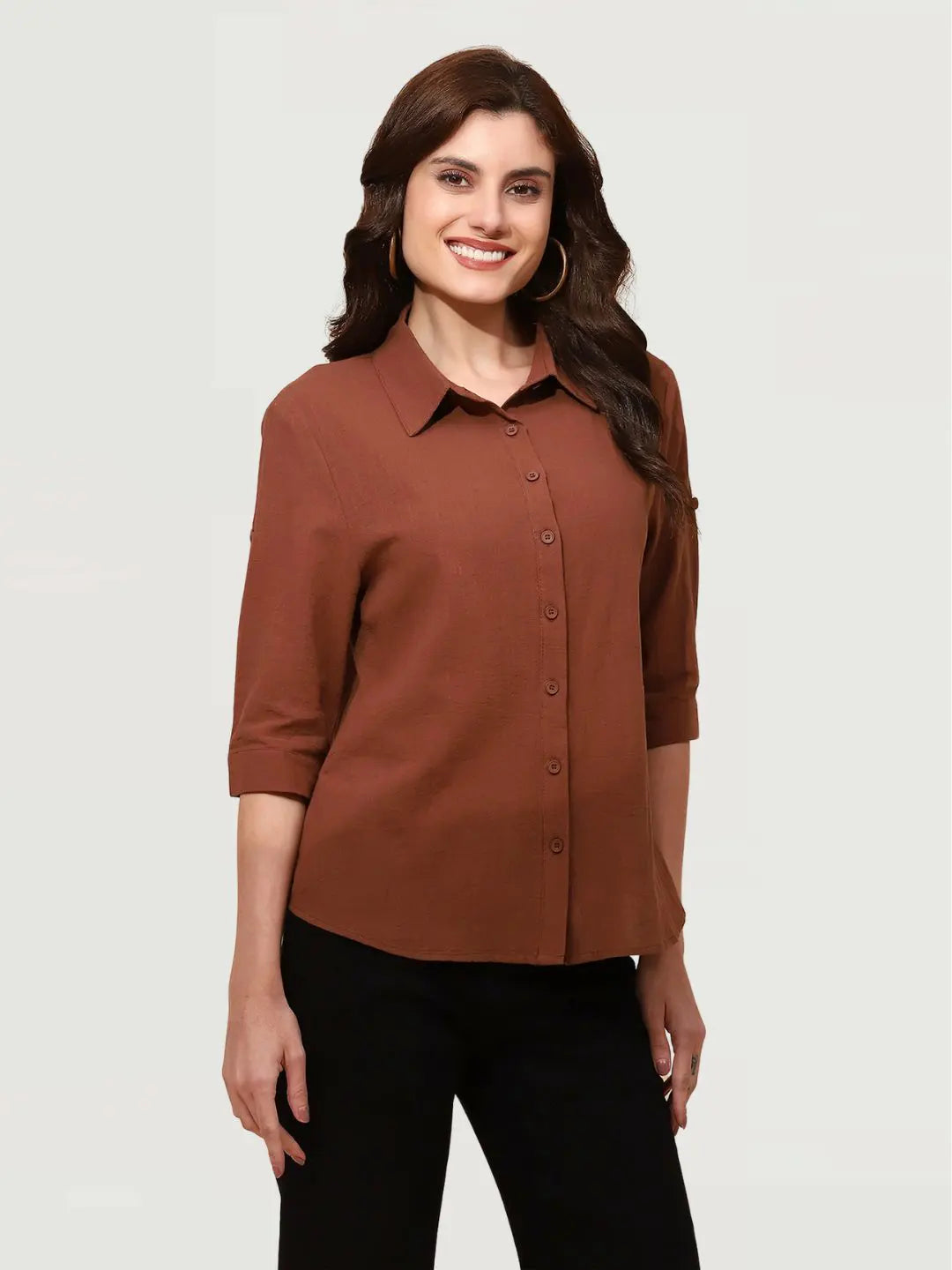 Mocha Cotton Formal Shirt - Global Republic