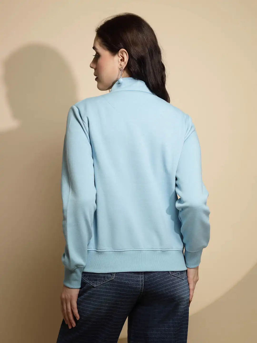 Light Blue Solid Acrylic Sweatshirt - Global Republic