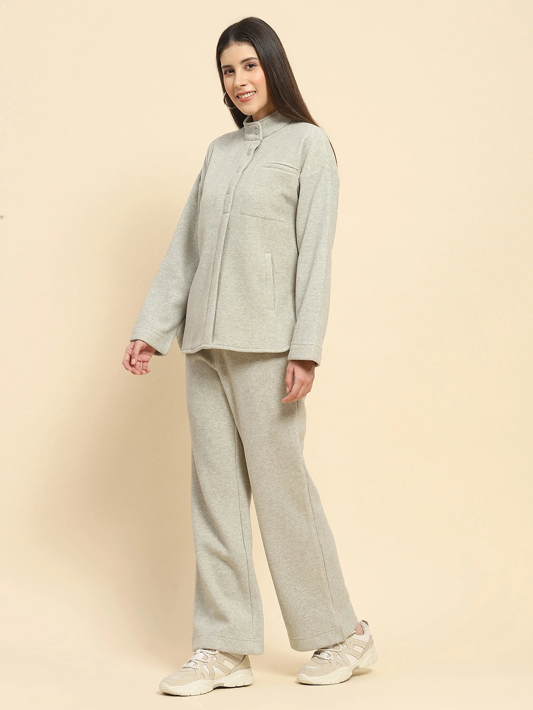 Pista Solid Relaxed Winter Nightsuit - Global Republic