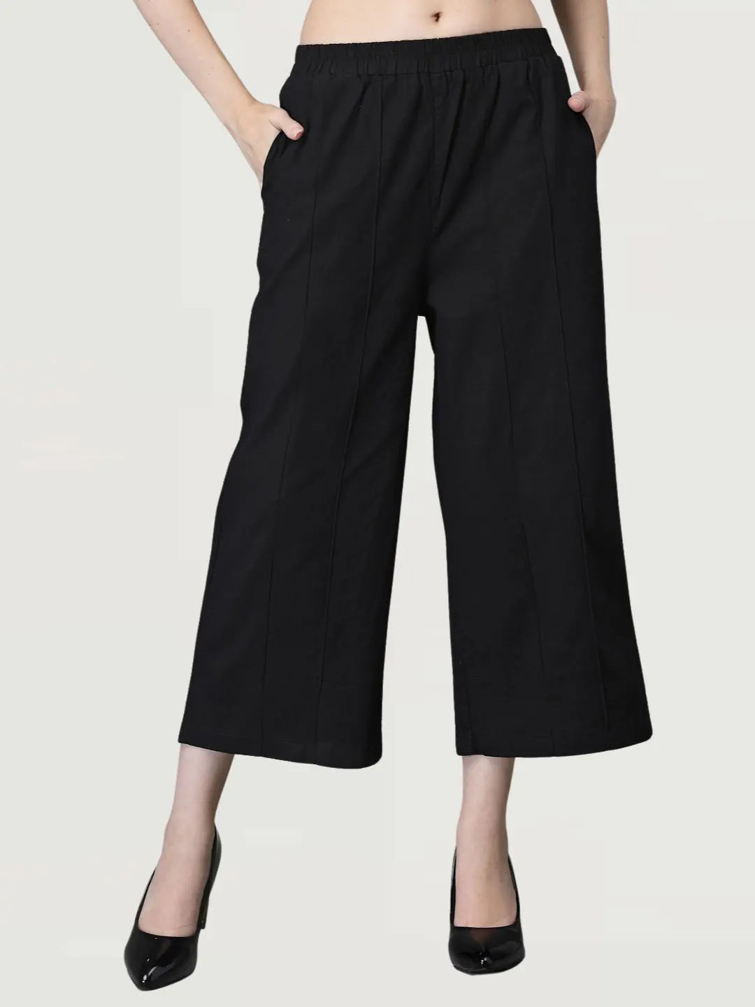 Black Cotton Linen Lower - Global Republic