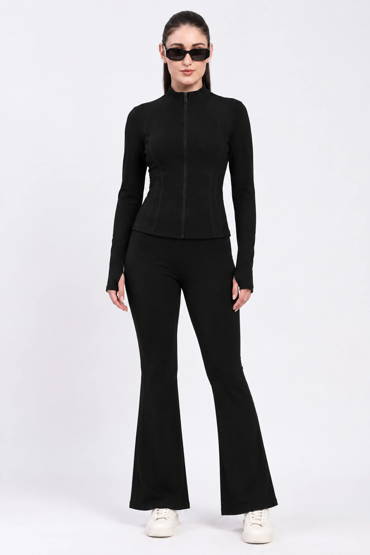 Black Zip-Up Co-ord Set-Global Republic