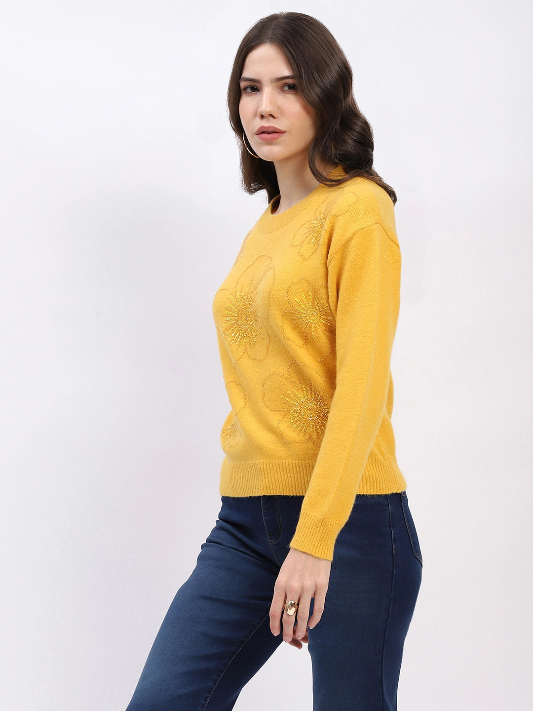 Floral Embellished Winter Pullover - Global Republic