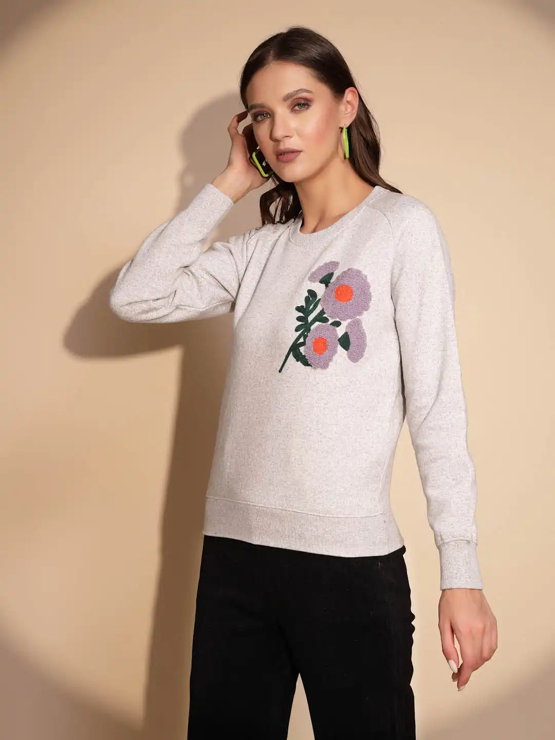 Grey Solid Hosiery Hooded Sweatshirt - Global Republic