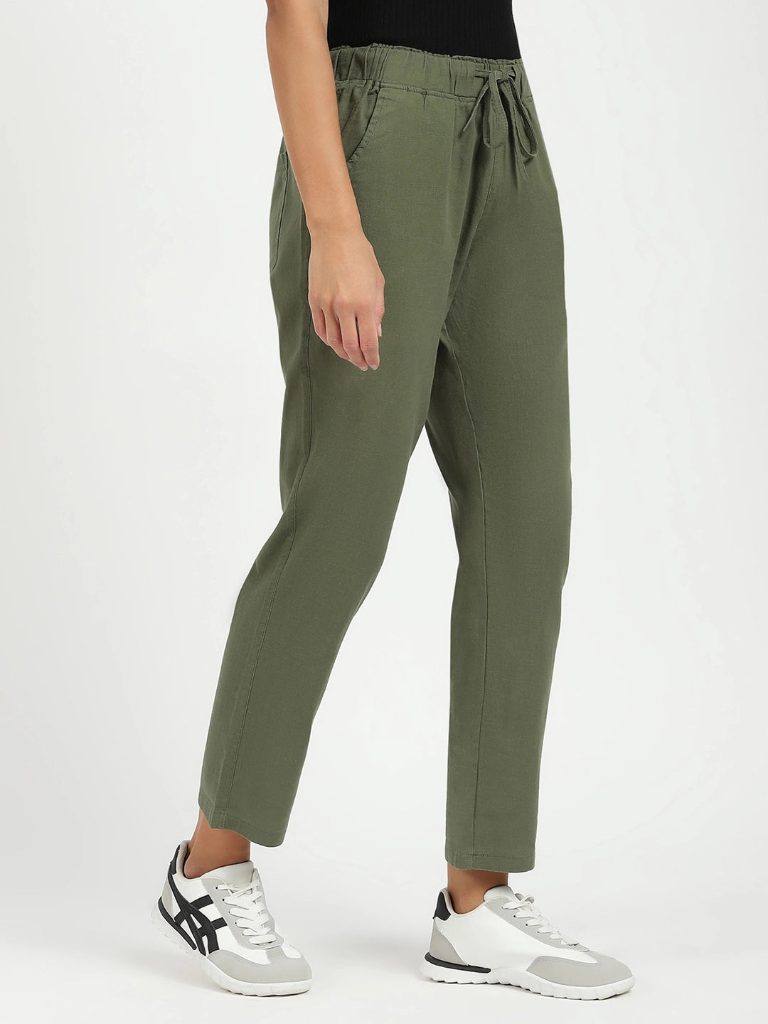 Olive Regular Fit Cotton Lower - Global Republic