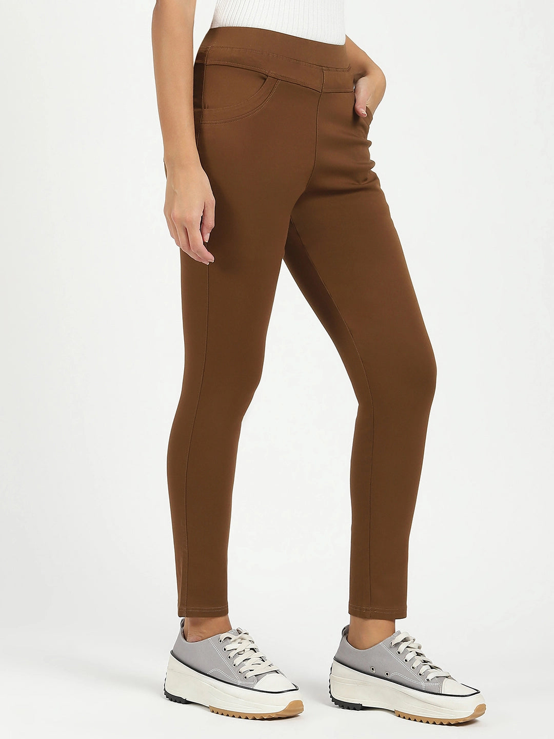 Brown Ultra Stretchable Jegging - Global Republic