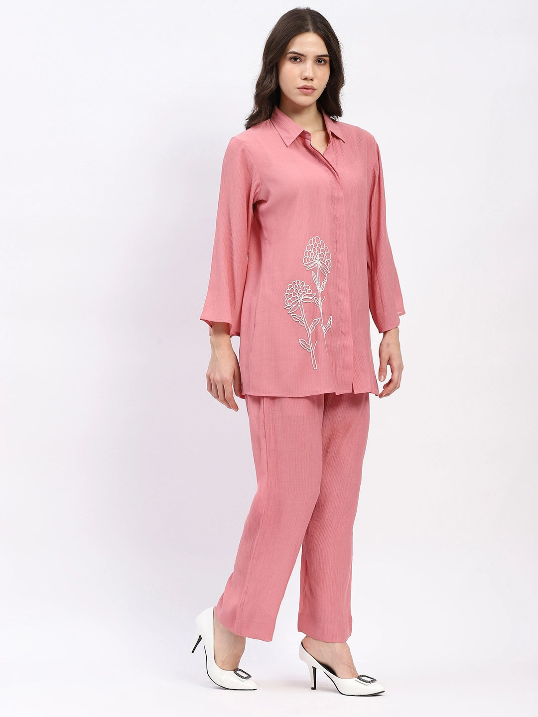 Embellished Shirt Collar Kurta Set - Global Republic